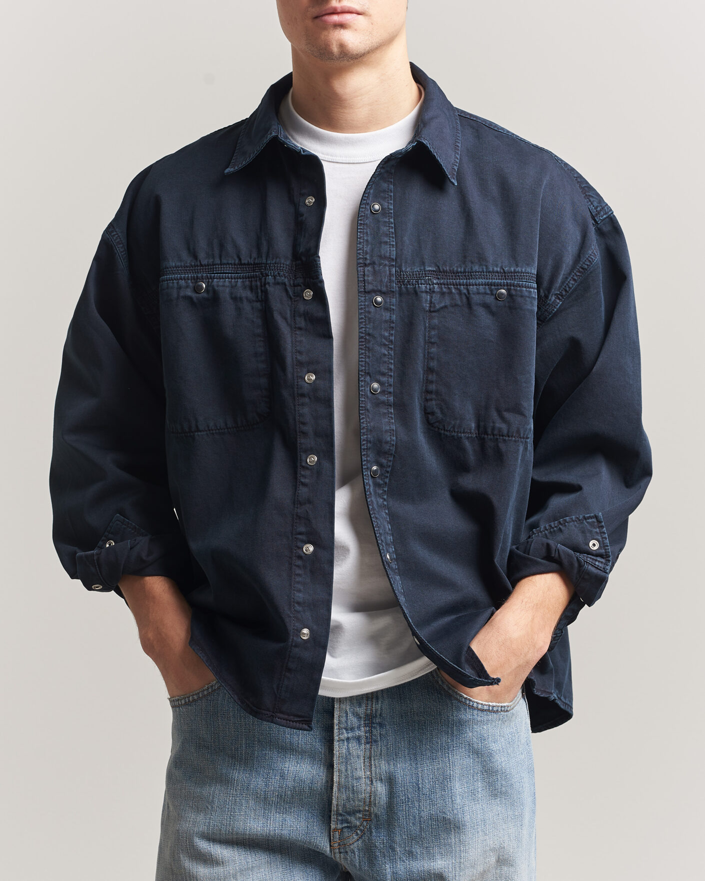 Homme | Chemises | Jeanerica | André Pocket Overshirt Blue Black