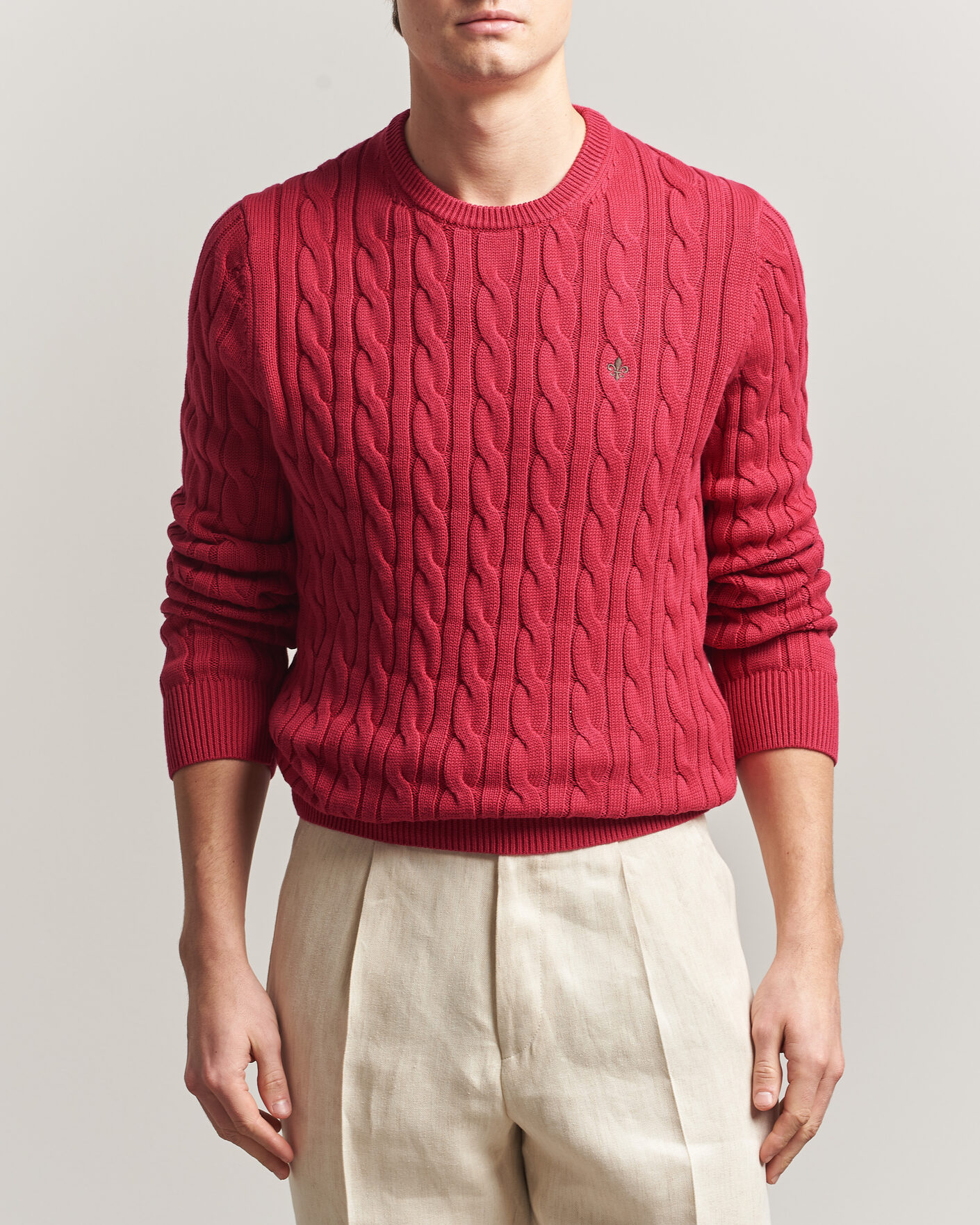Homme | Pulls Et Tricots | Morris | Ethan Cable Oneck Red