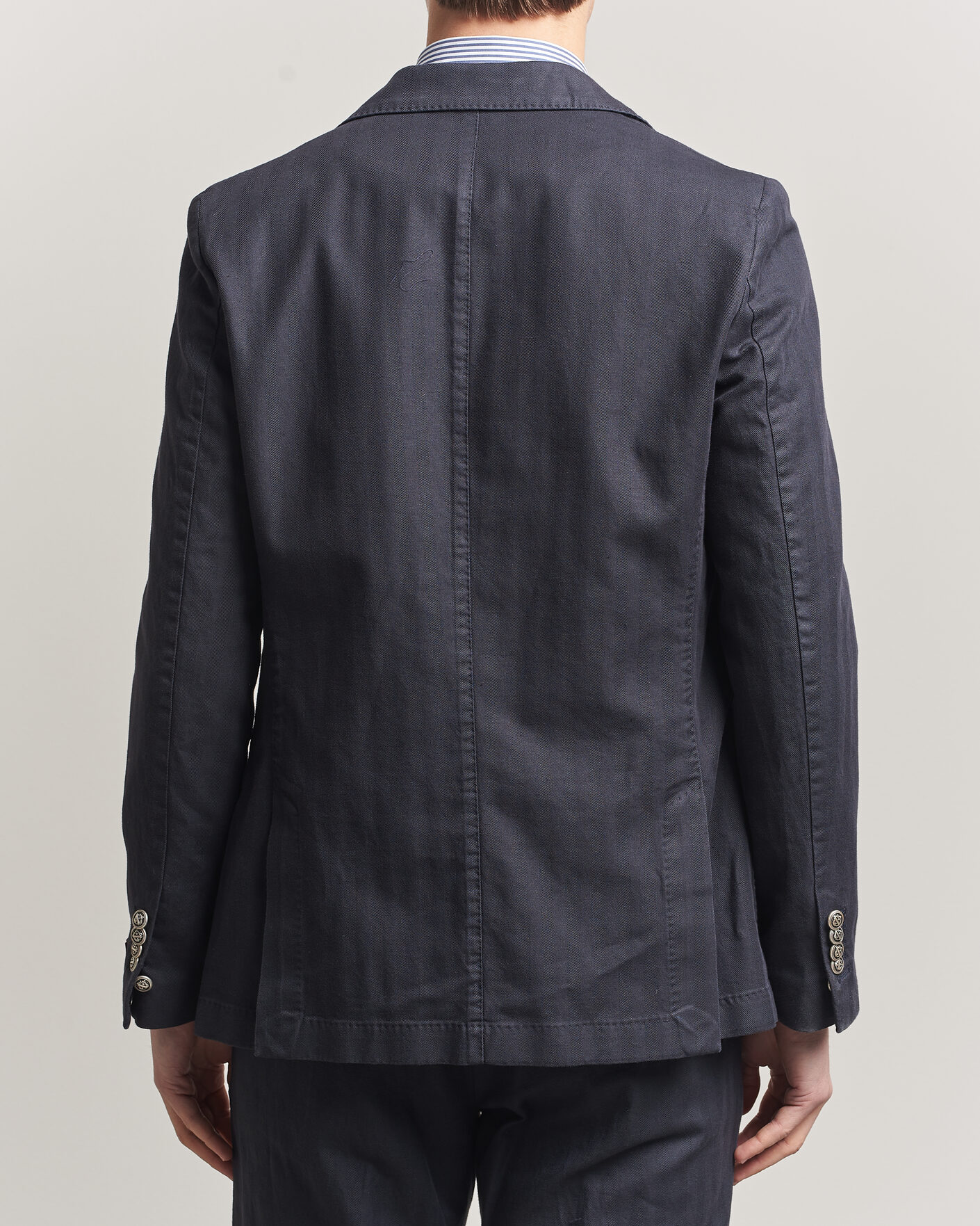 Homme | Blazers | Morris | Cotton Herringbone Double Breasted Blazer Blue