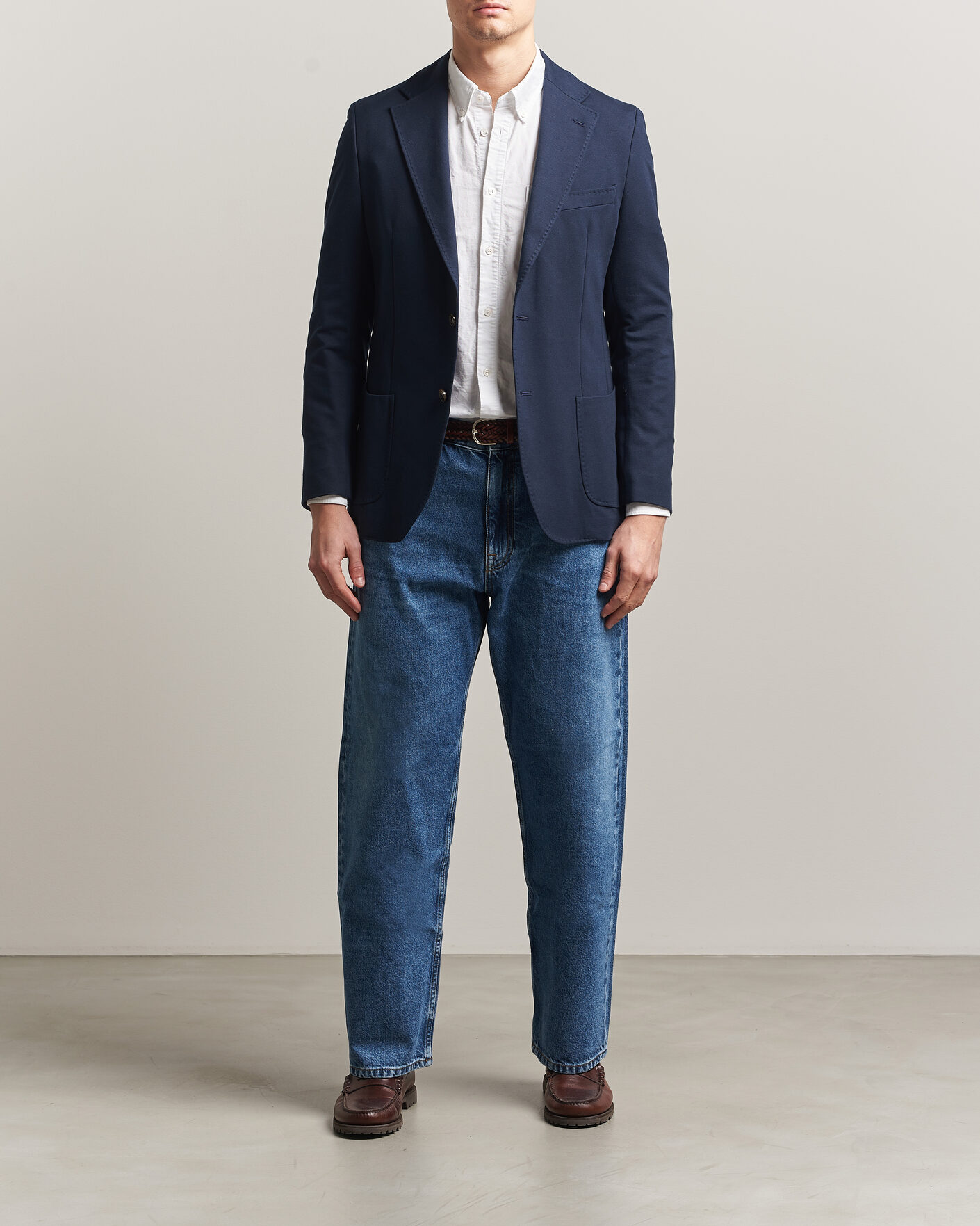 Homme | Blazers | Morris | Cotton Jersey Blazer Navy