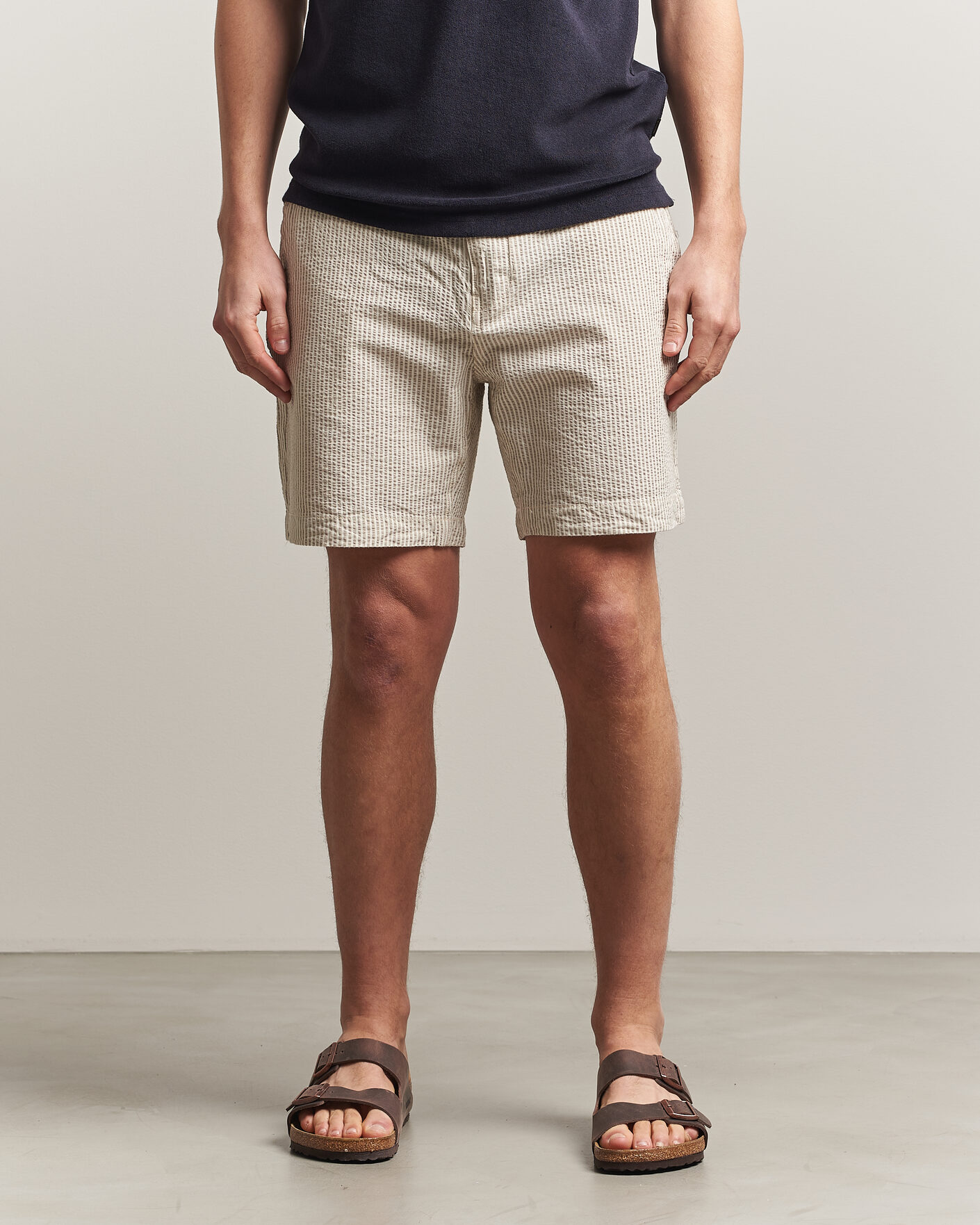 Homme | Shorts | Morris | Fenix Seersucker Shorts Khaki