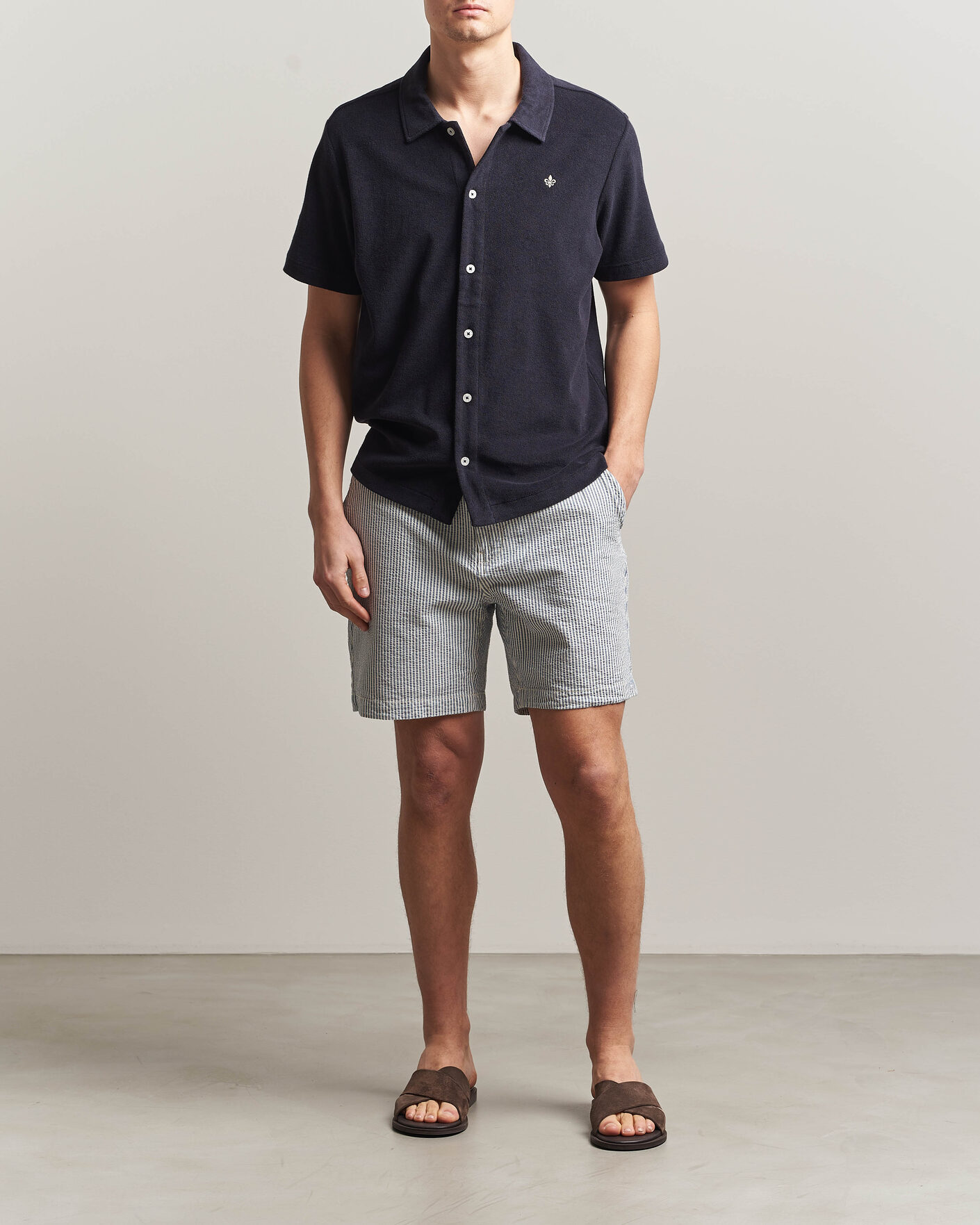 Homme | Shorts | Morris | Fenix Seersucker Shorts Light Blue