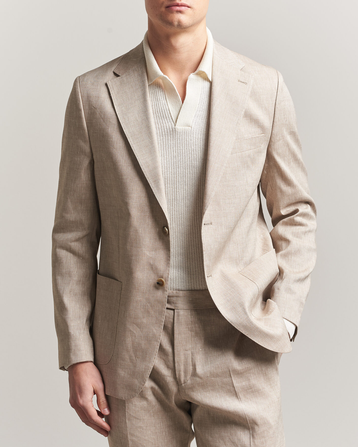 Homme | Blazers | Morris | Linen Suit Blazer Khaki