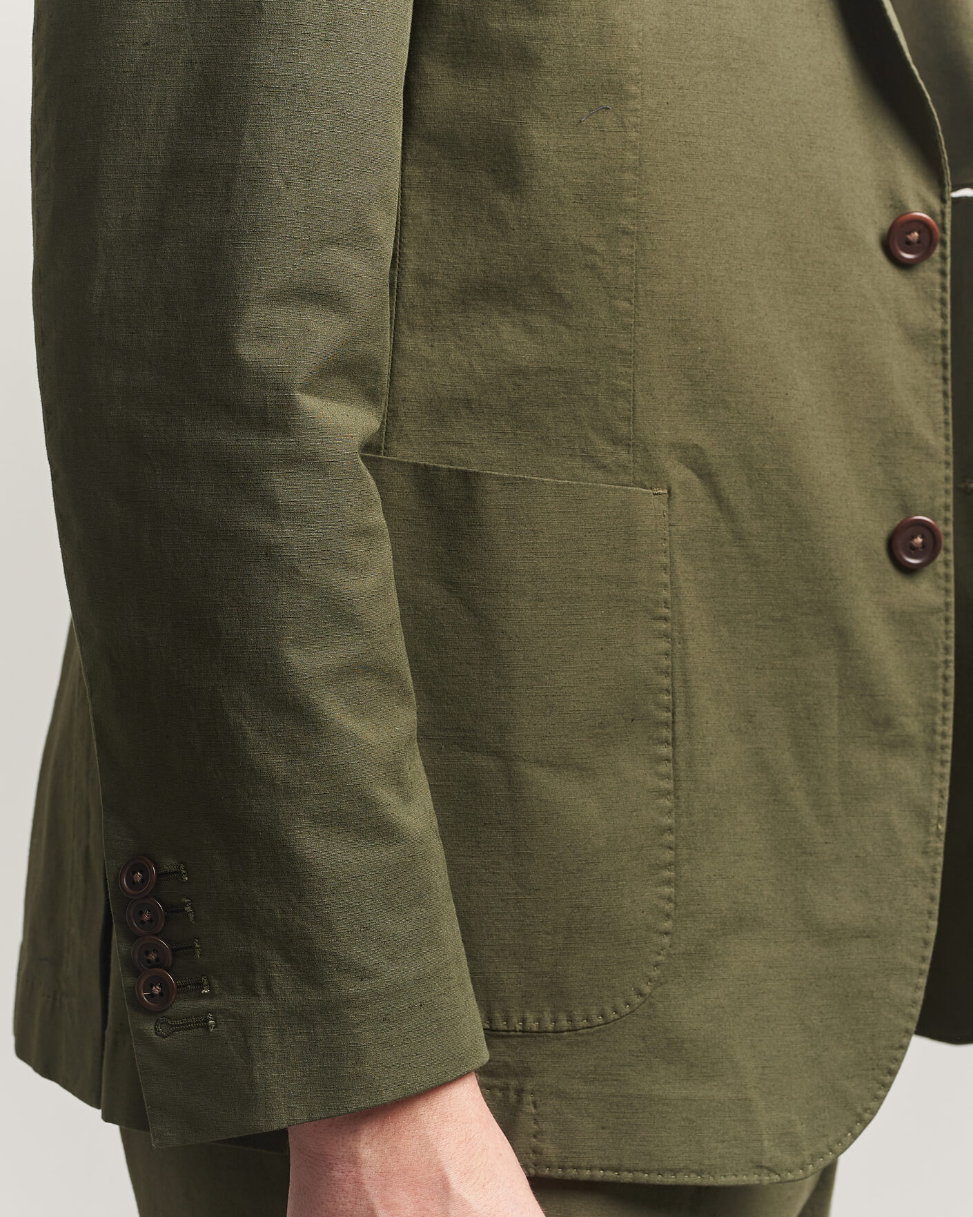 Homme | Blazers | Morris | Washed Cotton Suit Blazer Olive