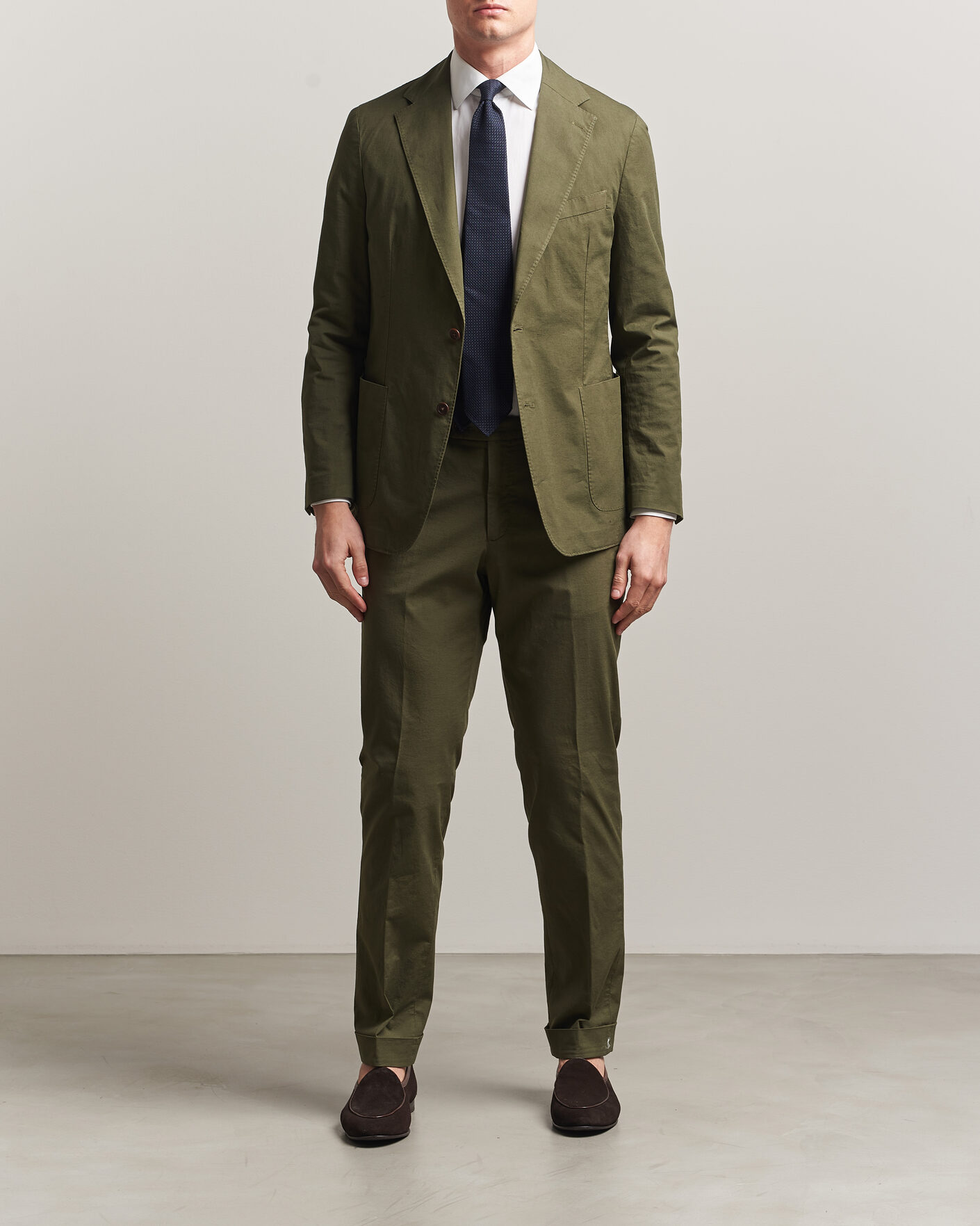 Homme | Pantalons | Morris | Jack Washed Cotton Trousers Olive