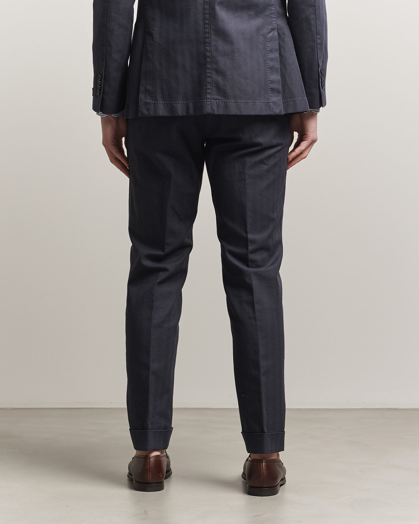 Homme | Pantalons | Morris | Jack Herringbone Cotton Trousers Blue