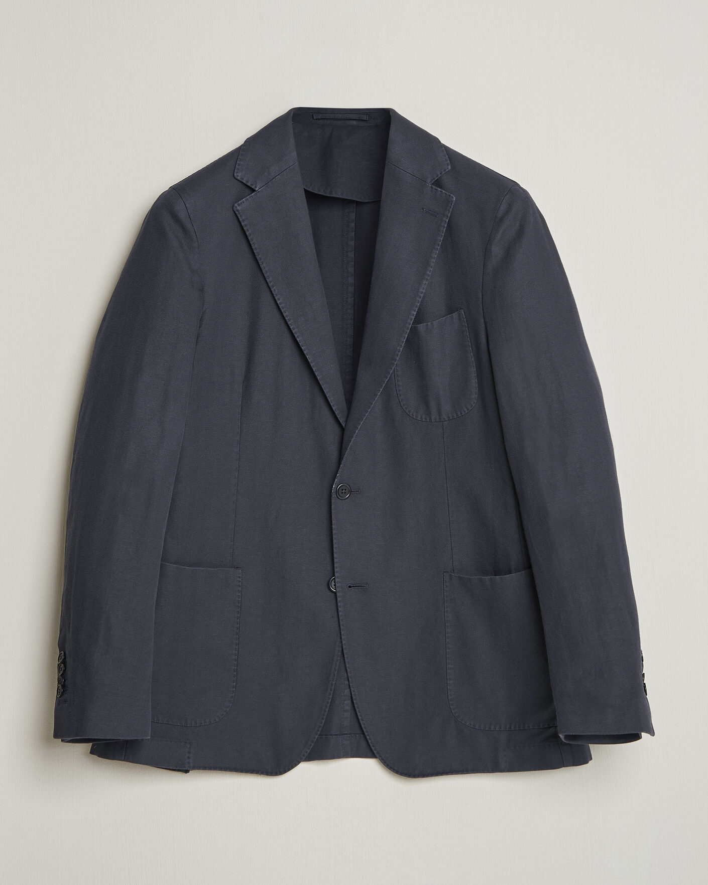 Homme | Blazers | Morris | Washed Cotton Herringbone Blazer Navy