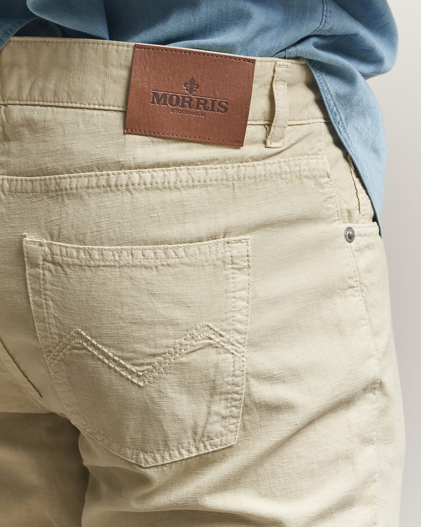 Homme | Pantalons | Morris | James Washed Linen 5-Pocket Pants Khaki