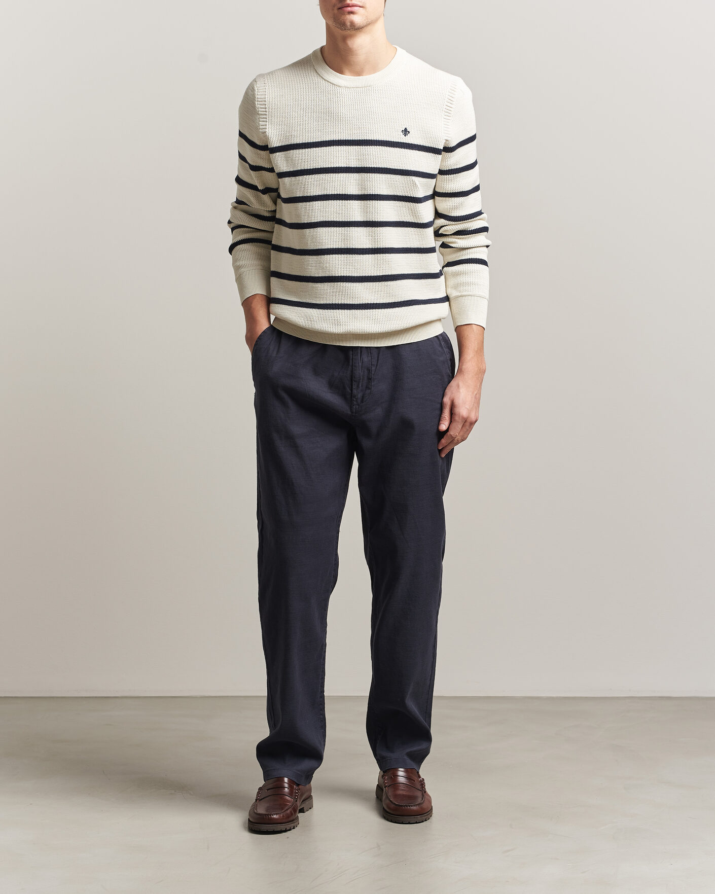Homme | Pantalons | Morris | Fenix Linen Trousers Navy