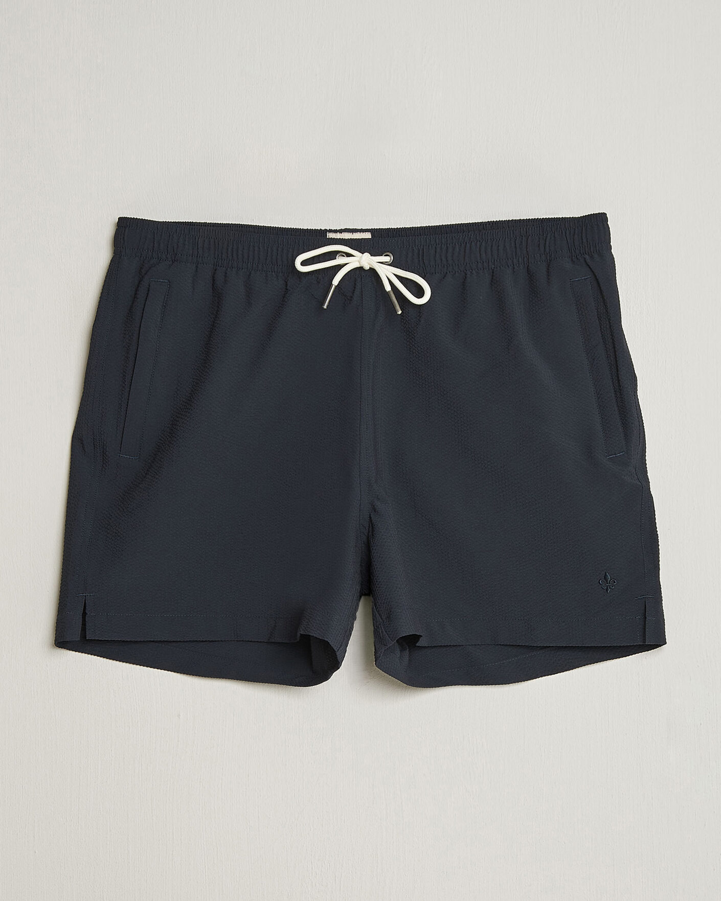 Homme | Maillots De Bain | Morris | Seersucker Bathing Trunks Dark Blue