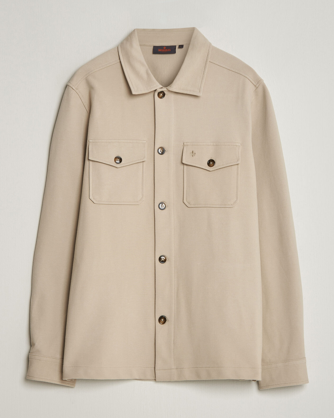 Homme | Chemises | Morris | Andrew Jersey Overshirt Khaki