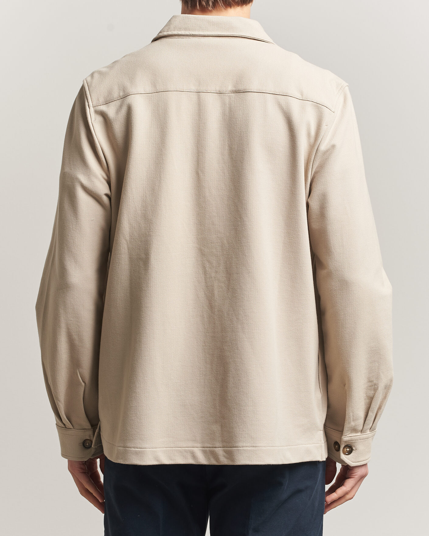 Homme | Chemises | Morris | Andrew Jersey Overshirt Khaki