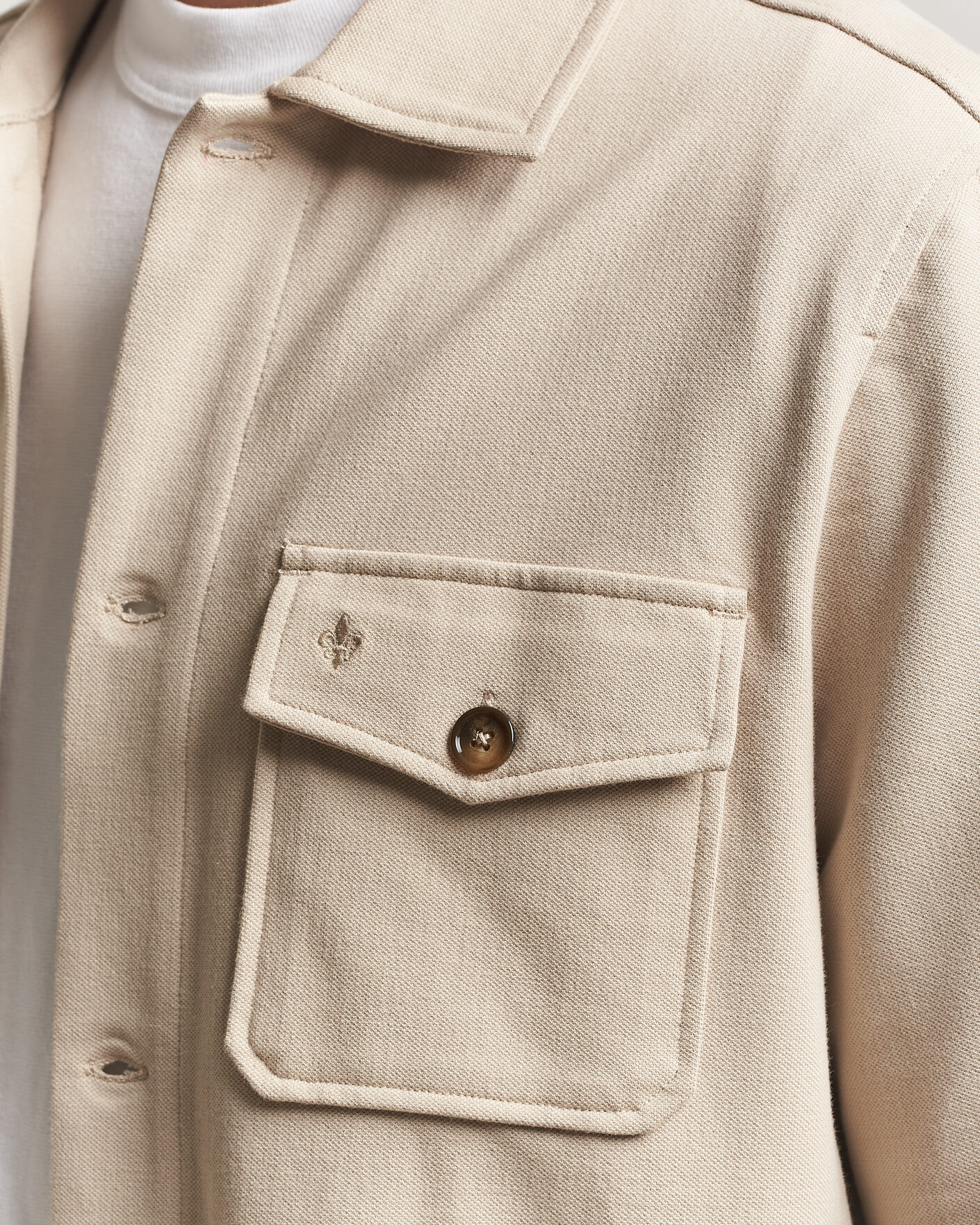 Homme | Chemises | Morris | Andrew Jersey Overshirt Khaki