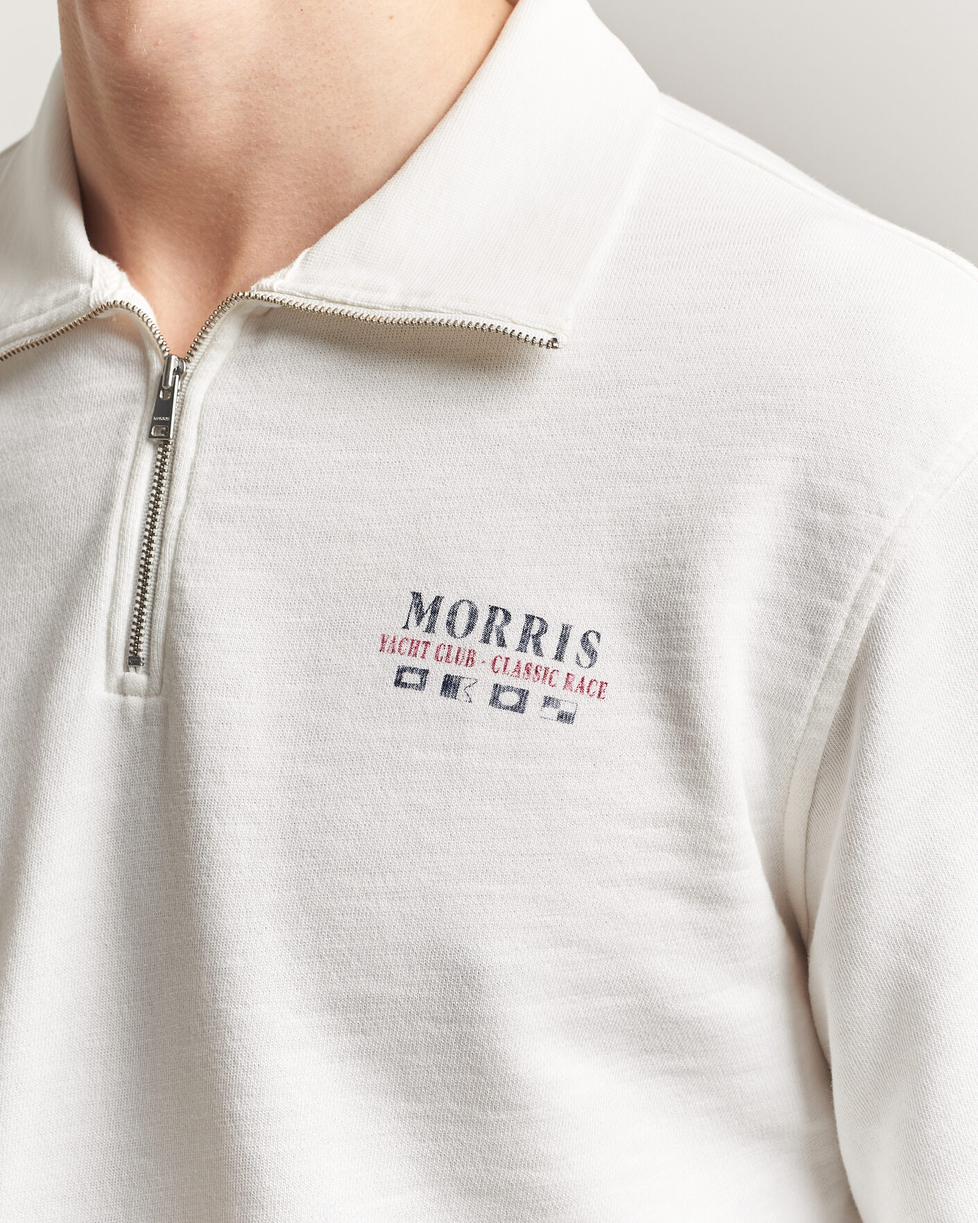 Homme | Pulls Et Tricots | Morris | Northcott Slub Half-Zip White