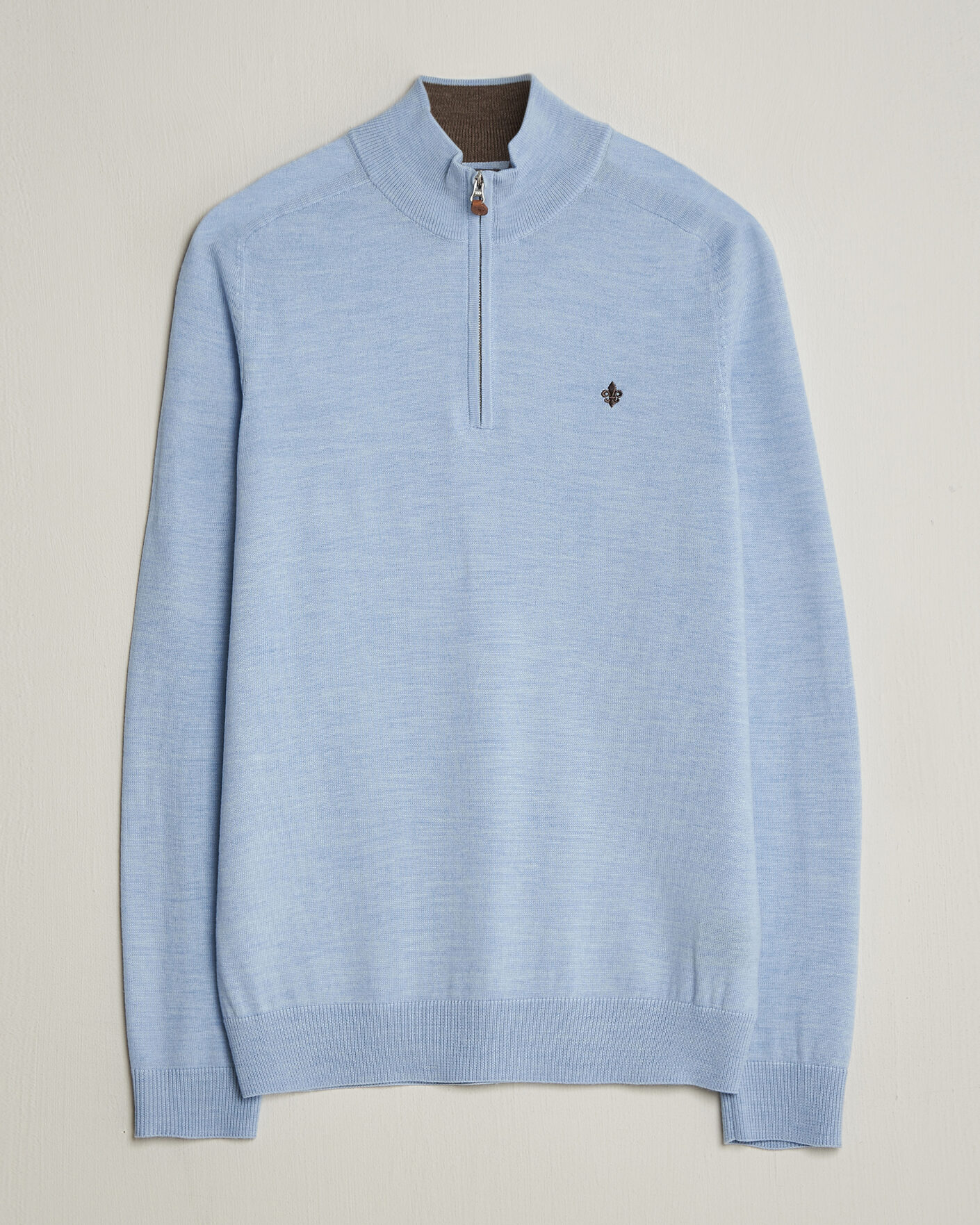 Homme | Pulls Et Tricots | Morris | John Merino Half-Zip Light Blue