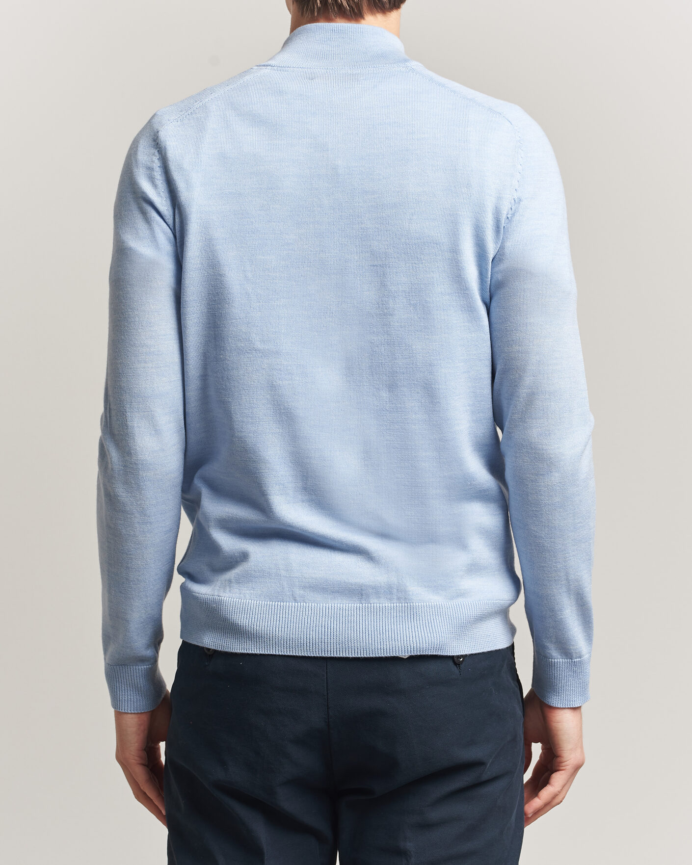 Homme | Pulls Et Tricots | Morris | John Merino Half-Zip Light Blue
