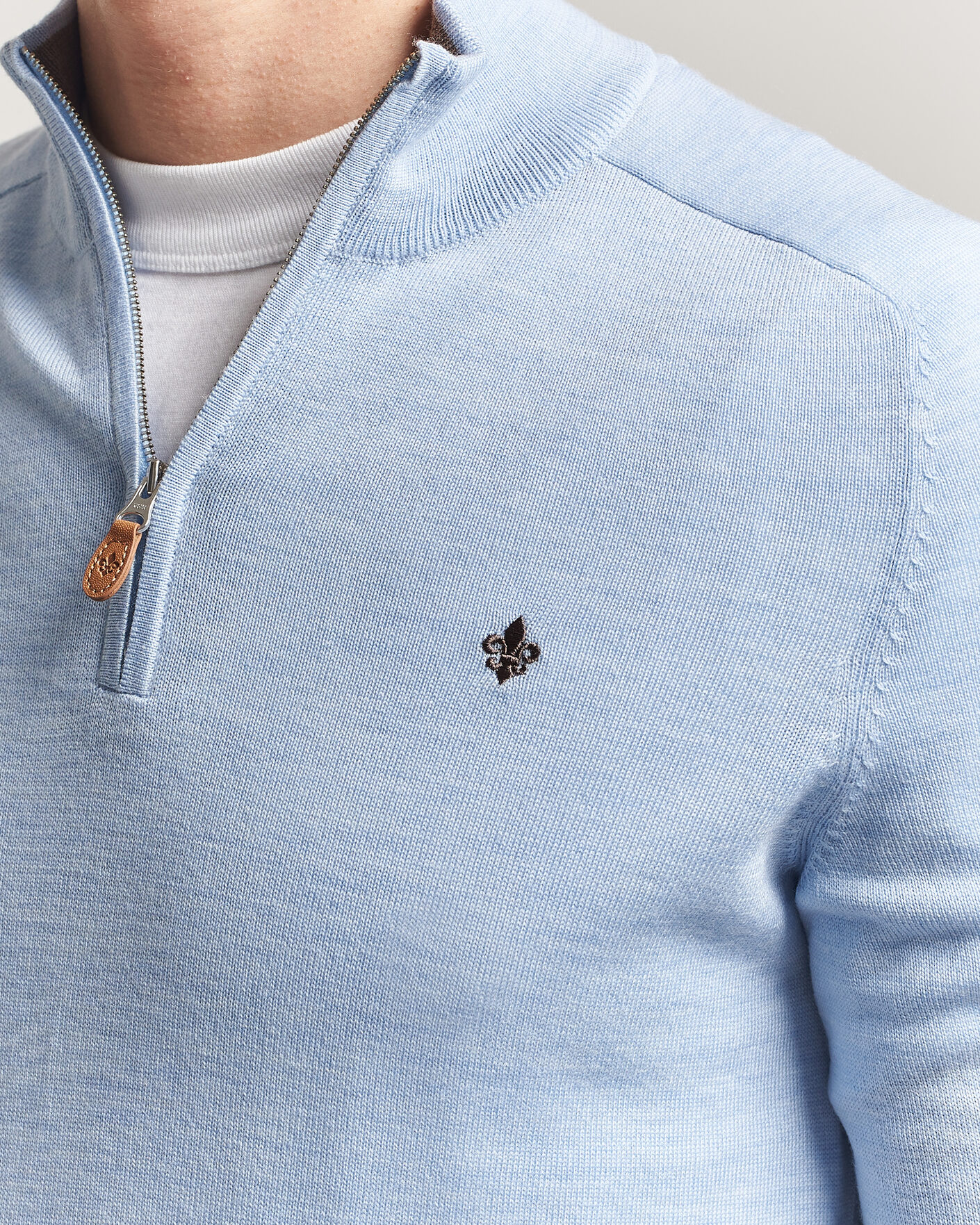 Homme | Pulls Et Tricots | Morris | John Merino Half-Zip Light Blue