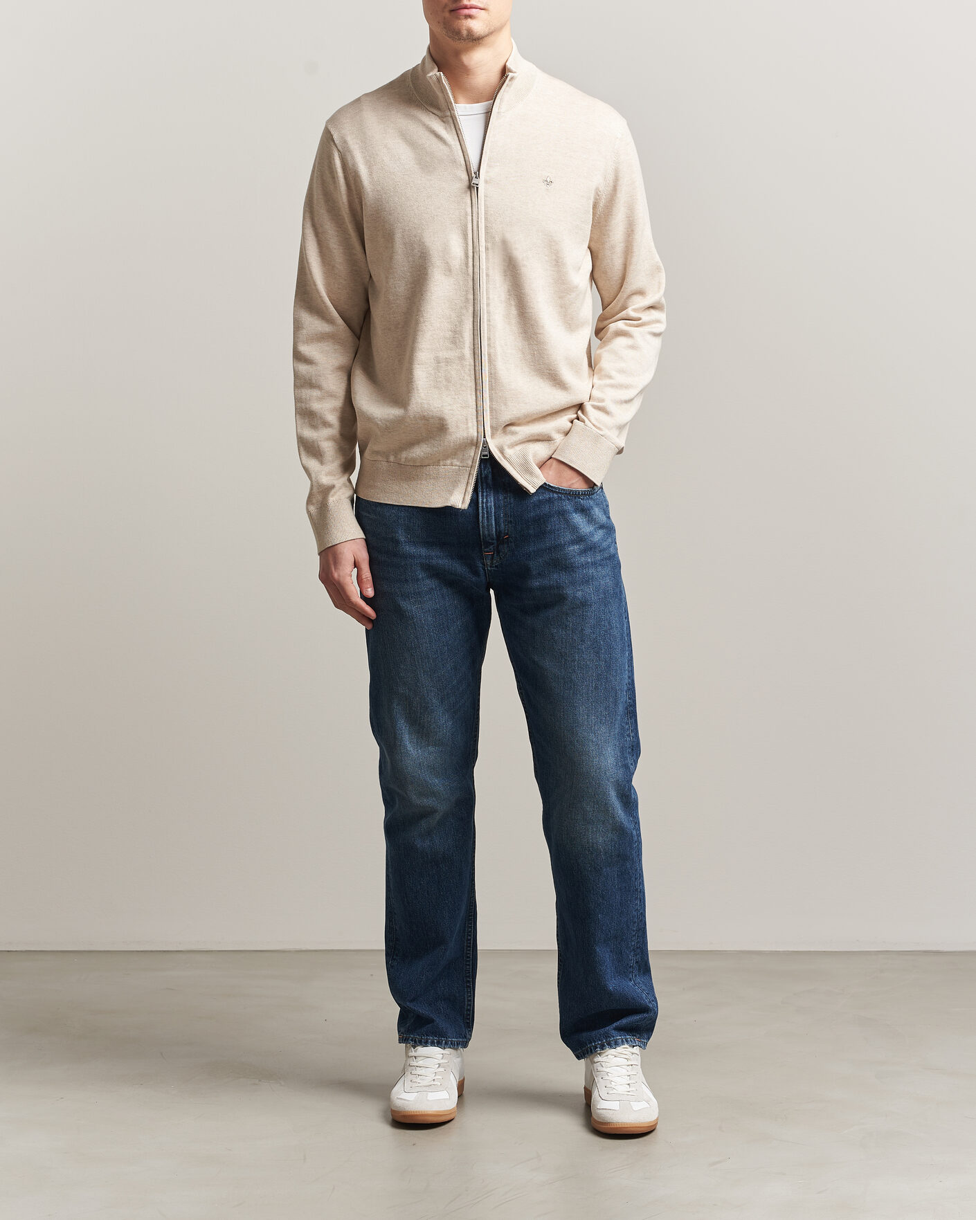 Homme | Pulls Et Tricots | Morris | Riley Zip Cardigan Khaki