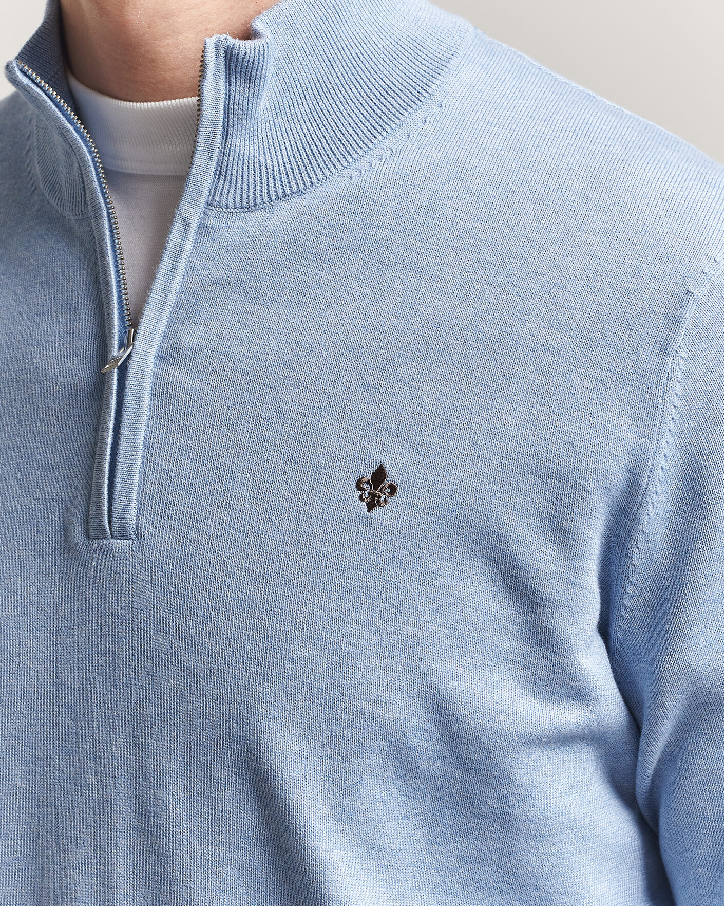 Homme | Pulls Et Tricots | Morris | Riley Half-Zip Light Blue