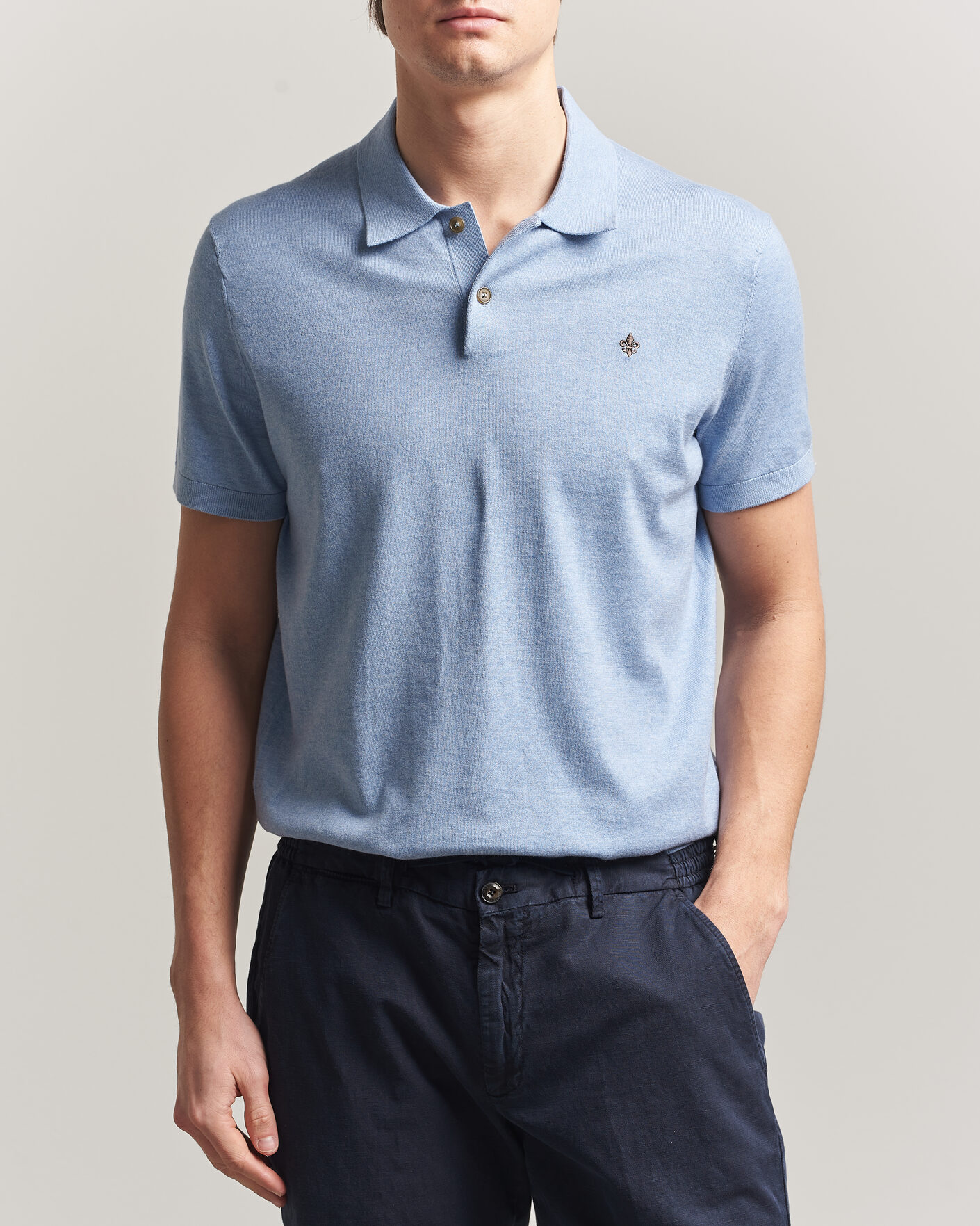 Homme | Polos | Morris | Riley Short Sleeve Polo Light Blue