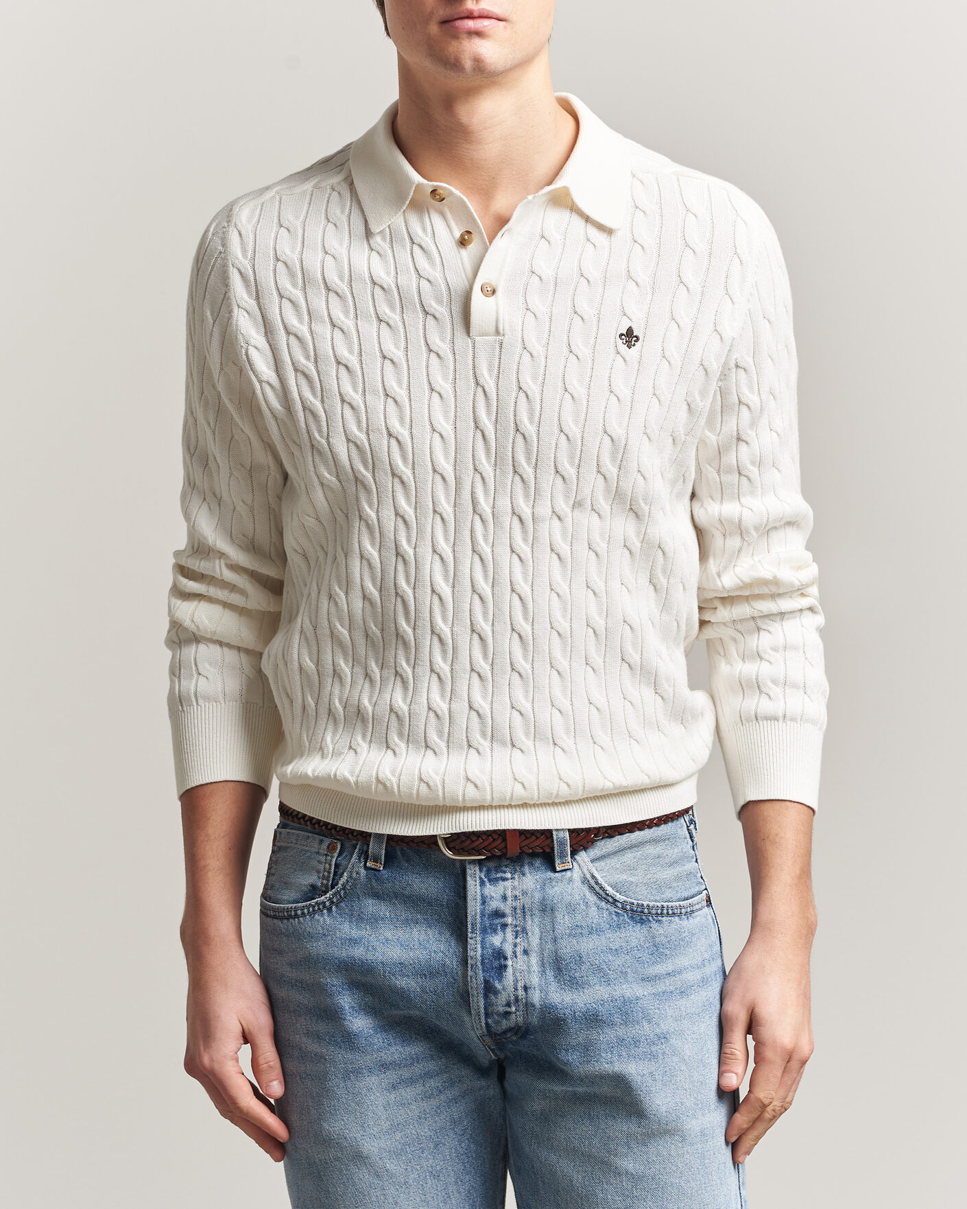 Homme | Pulls Et Tricots | Morris | Lancaster Cable Polo Off White