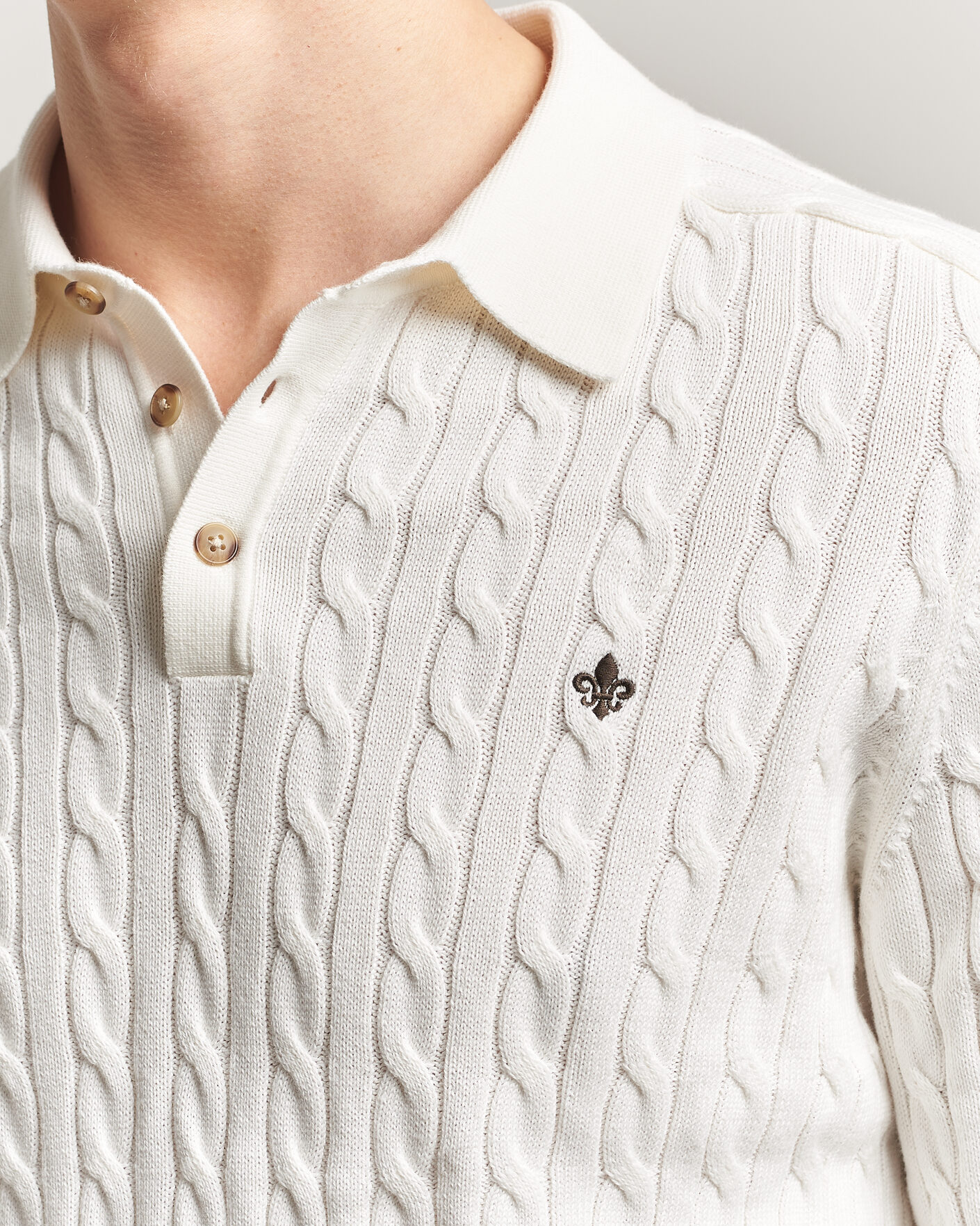 Homme | Pulls Et Tricots | Morris | Lancaster Cable Polo Off White