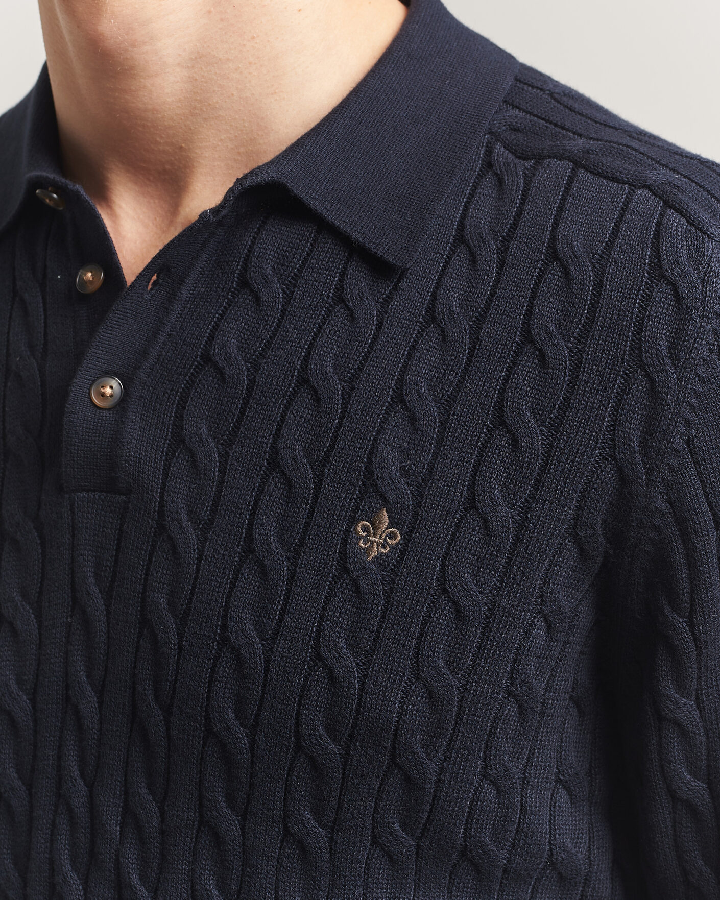 Homme | Pulls Et Tricots | Morris | Lancaster Cable Polo Navy