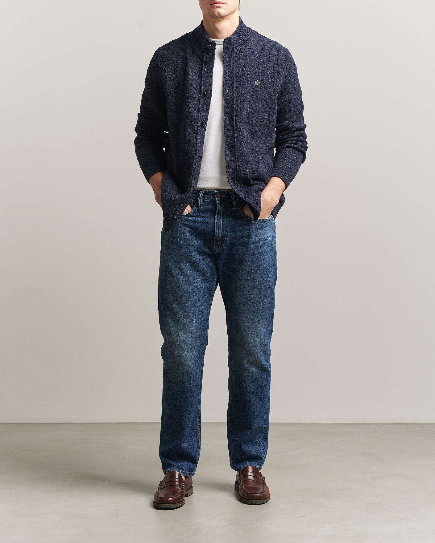 Homme | Pulls Et Tricots | Morris | Windham Button Cardigan Navy