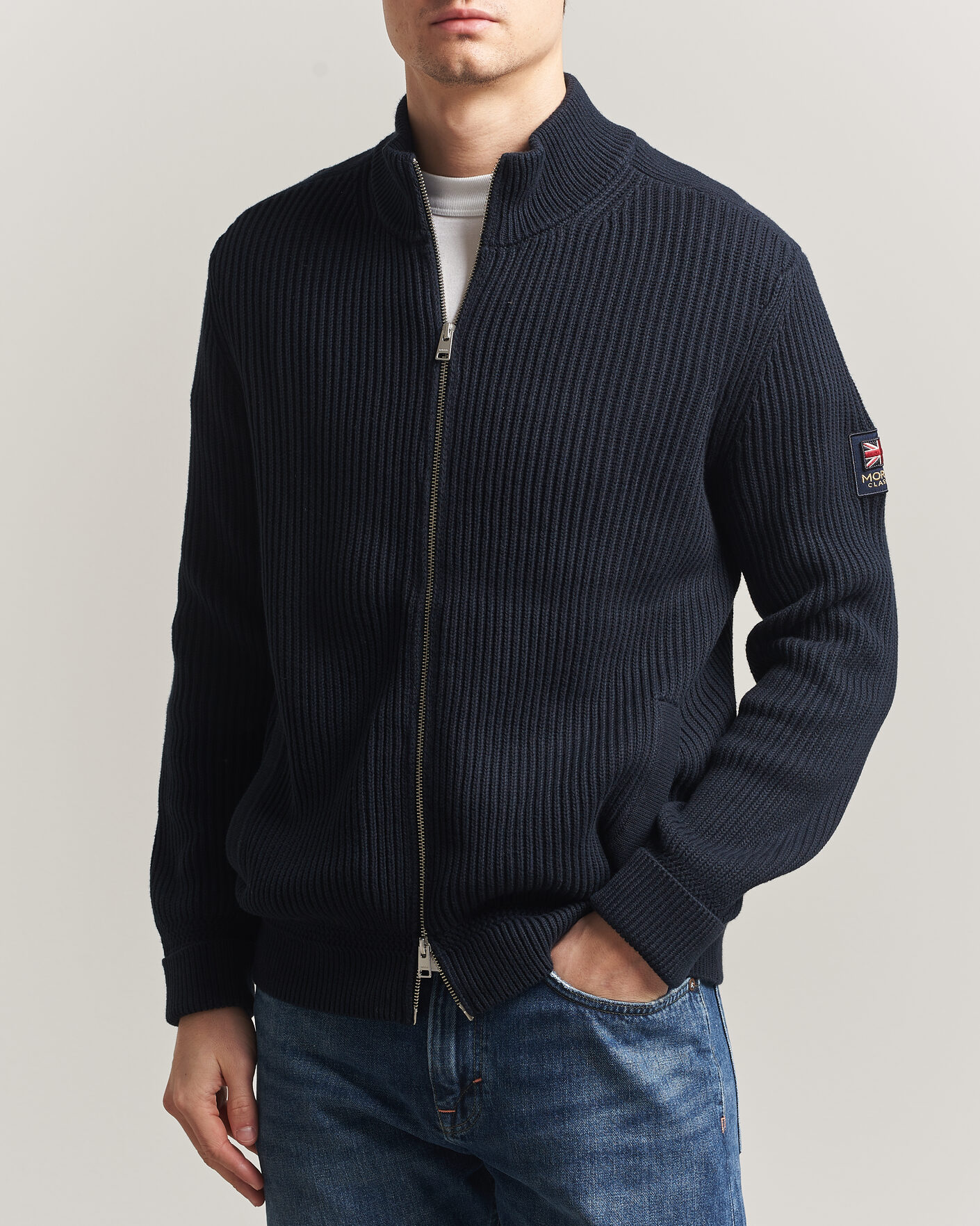 Homme | Pulls Et Tricots | Morris | Brenton Full-Zip Cardigan Navy