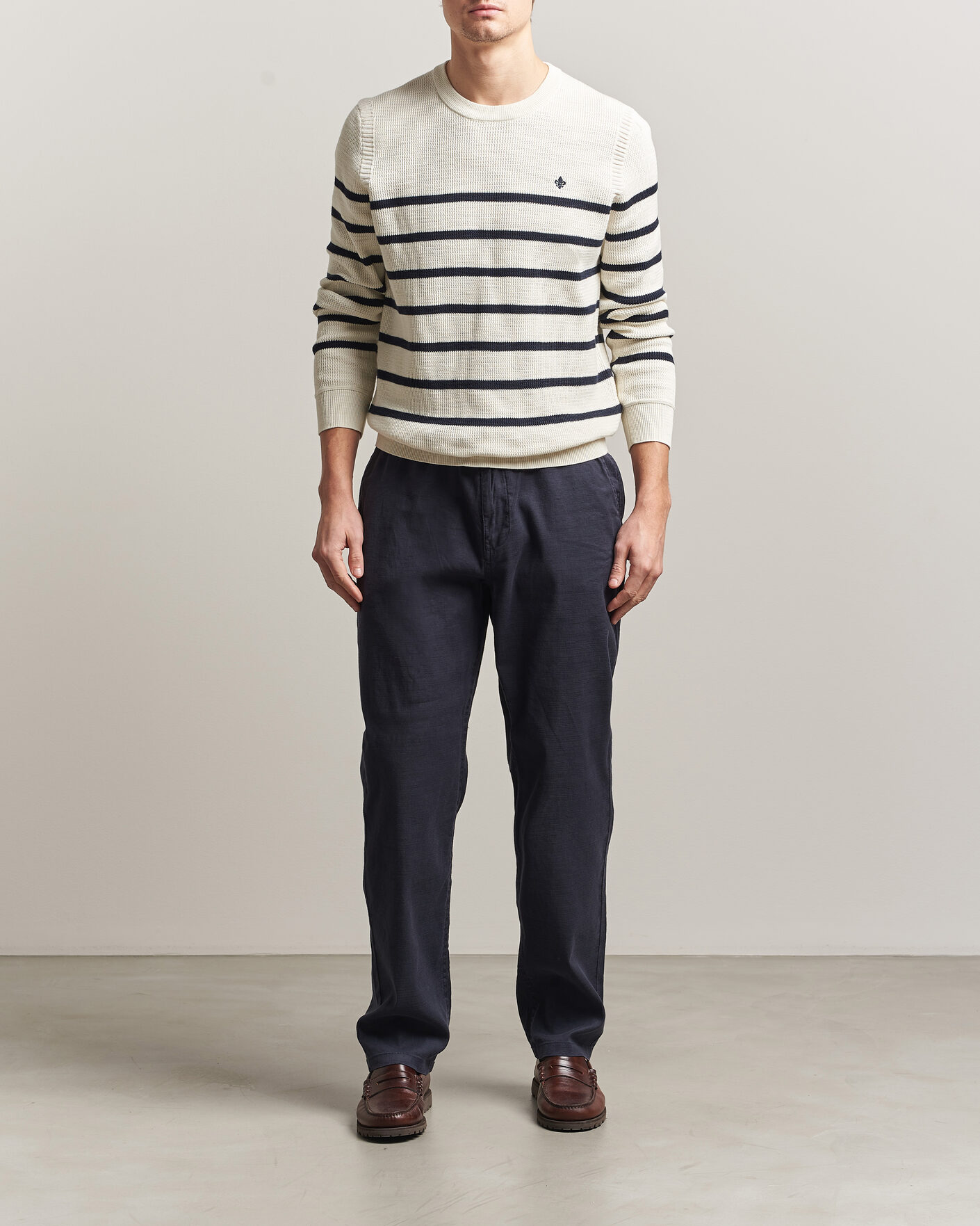 Homme | Pulls Et Tricots | Morris | Benedict Stripe Oneck Off White