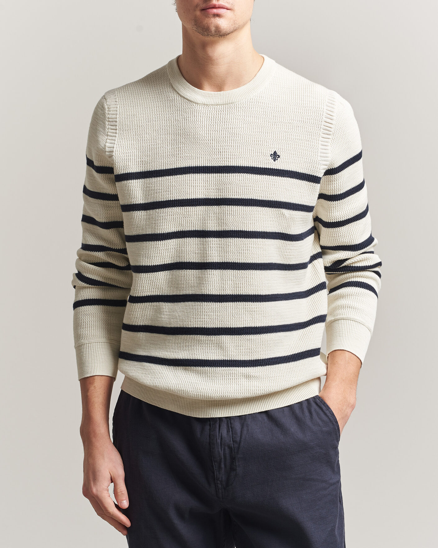 Homme | Pulls Et Tricots | Morris | Benedict Stripe Oneck Off White