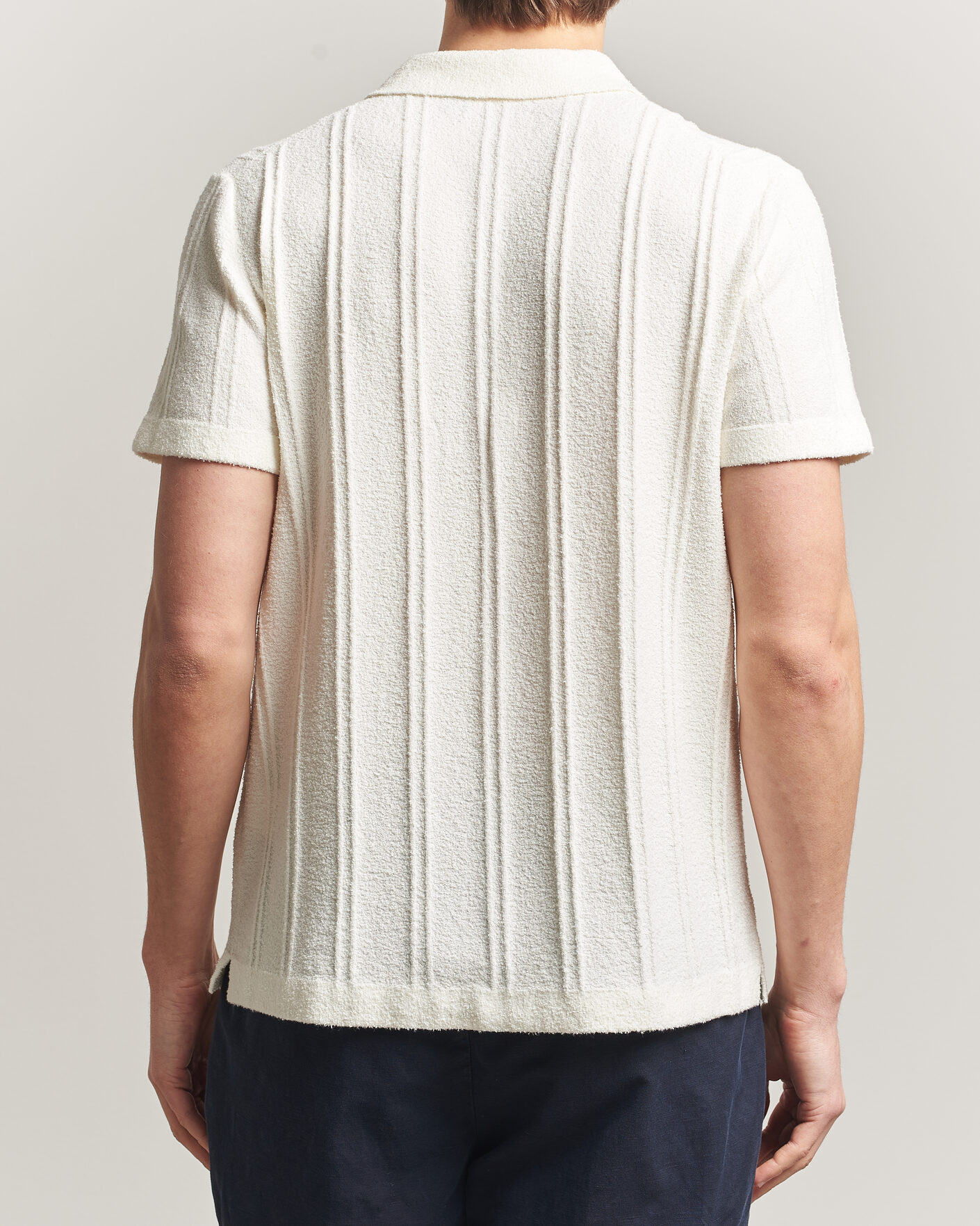 Homme | Chemises | Morris | Clayton Knitted Short Sleeve Shirt Off White