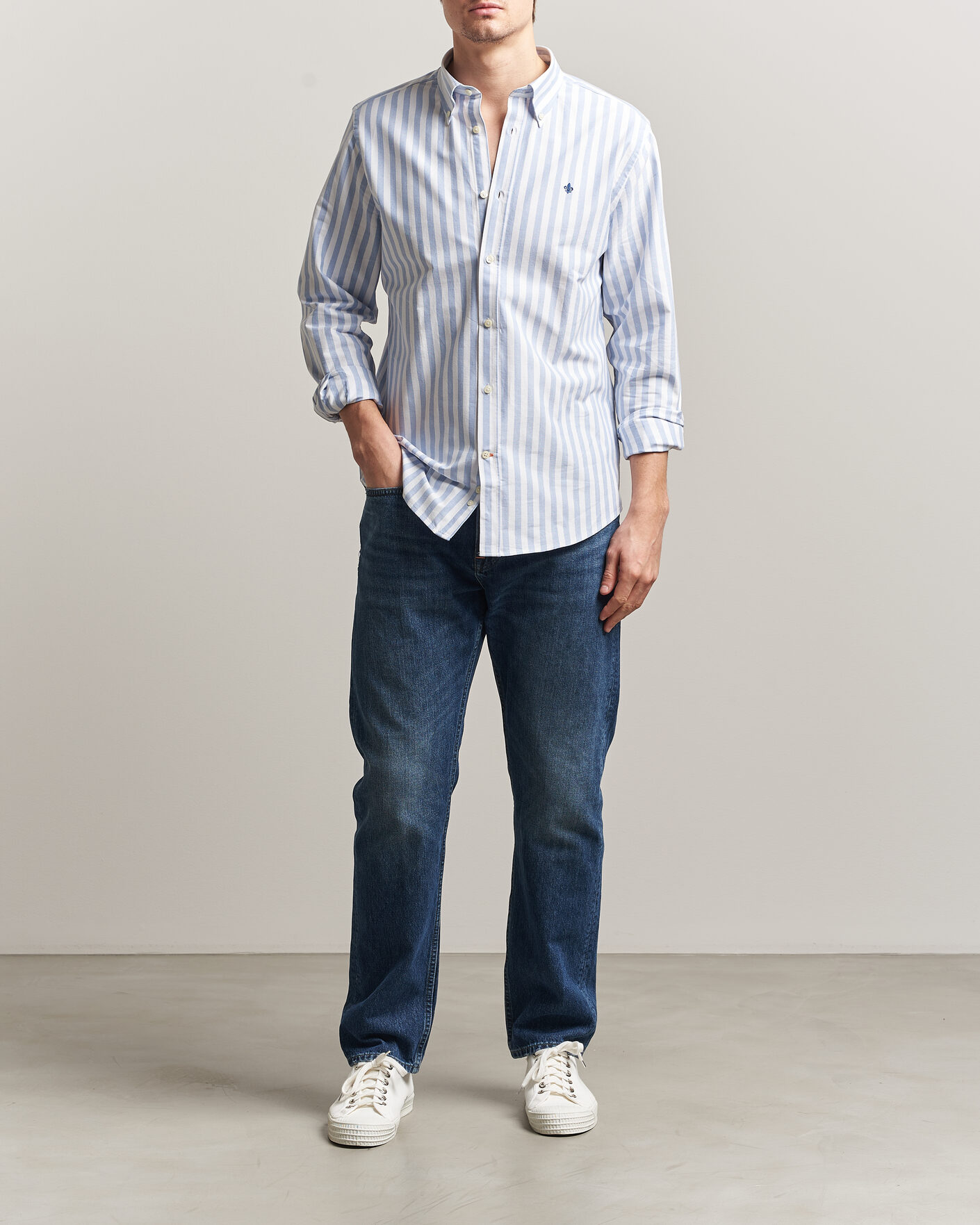 Homme | Chemises | Morris | Douglas Striped Oxford Shirt Light Blue
