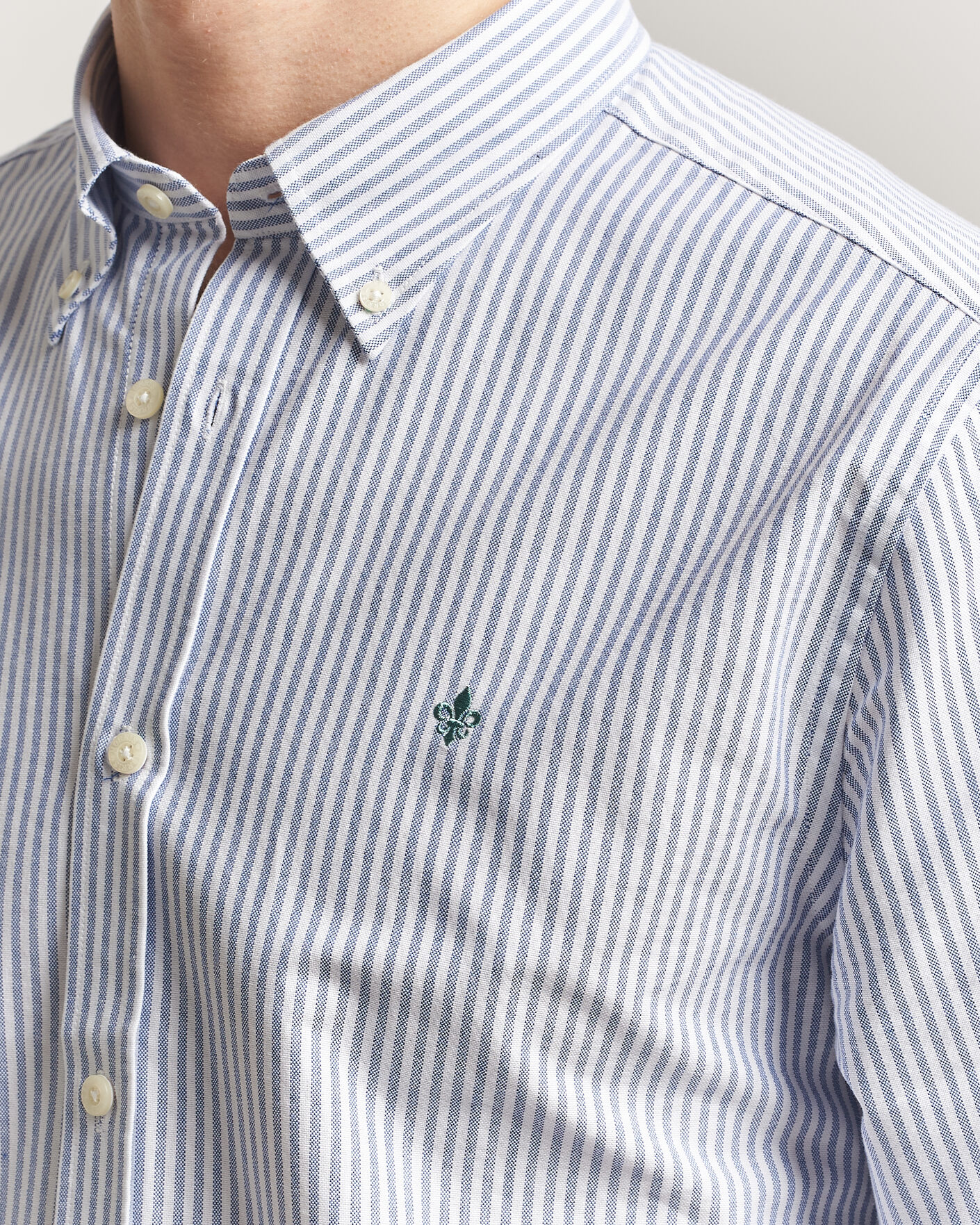 Homme | Chemises | Morris | Douglas Striped Oxford Shirt Dark Blue