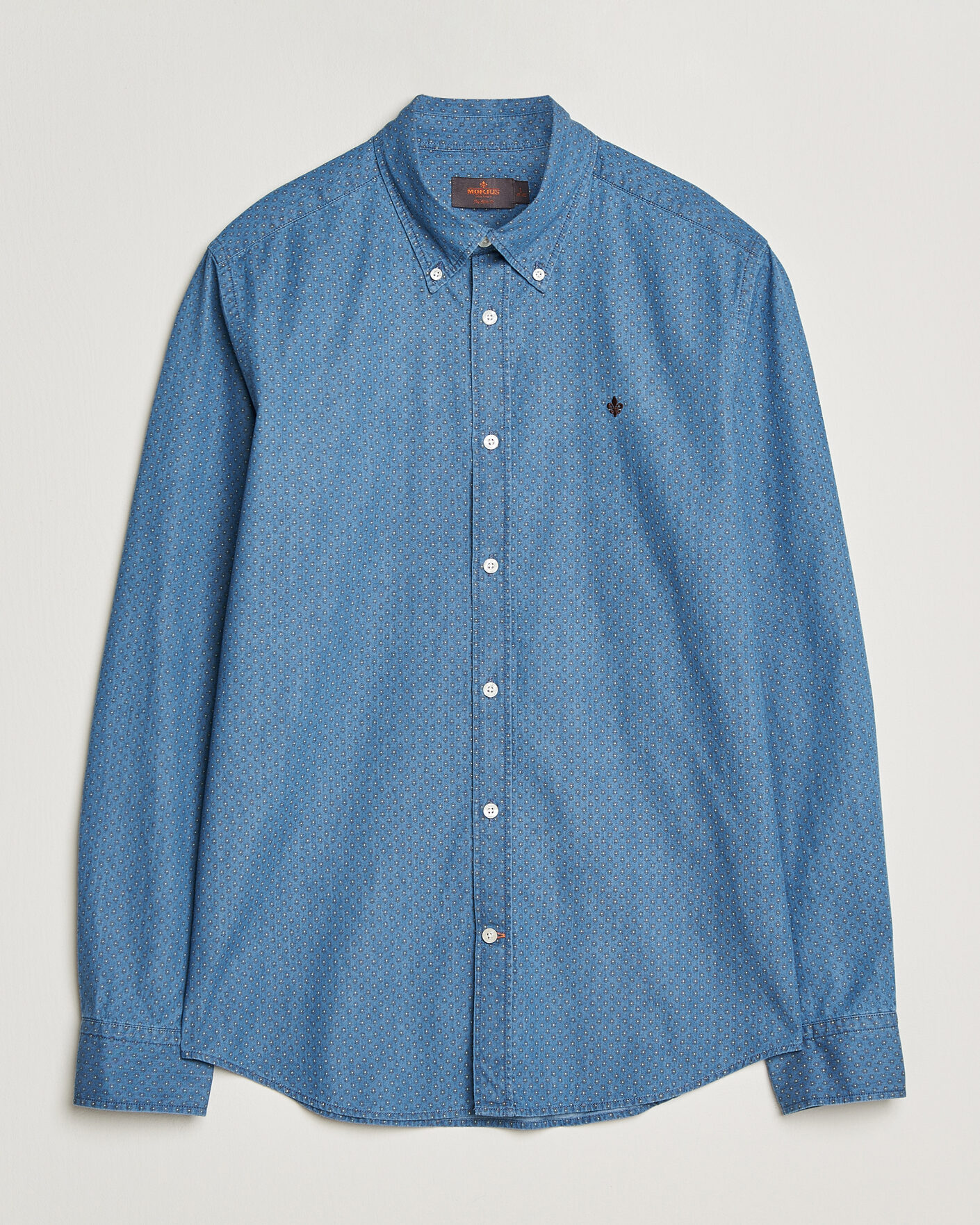 Homme | Chemises | Morris | Denim Printed Shirt Blue