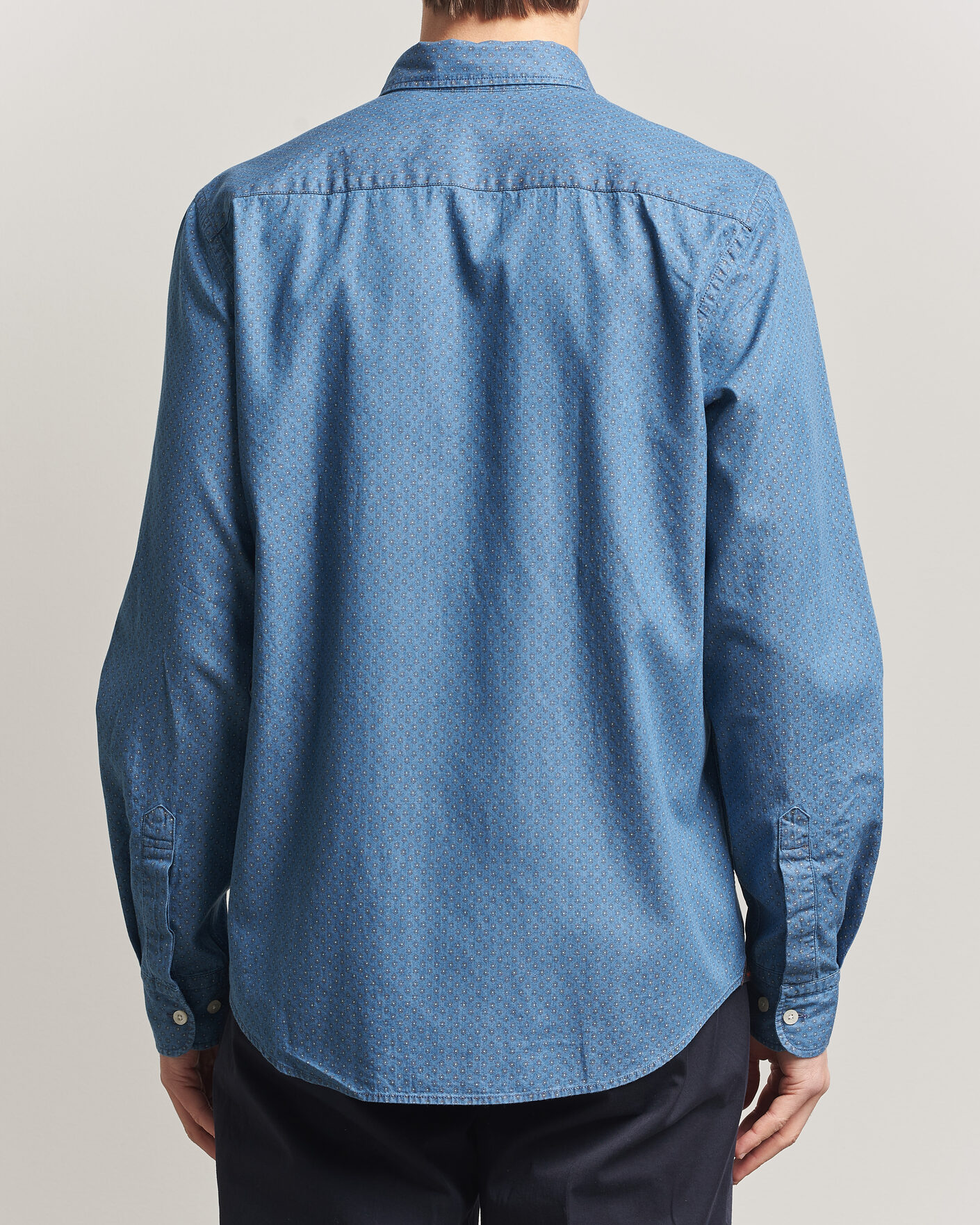 Homme | Chemises | Morris | Denim Printed Shirt Blue