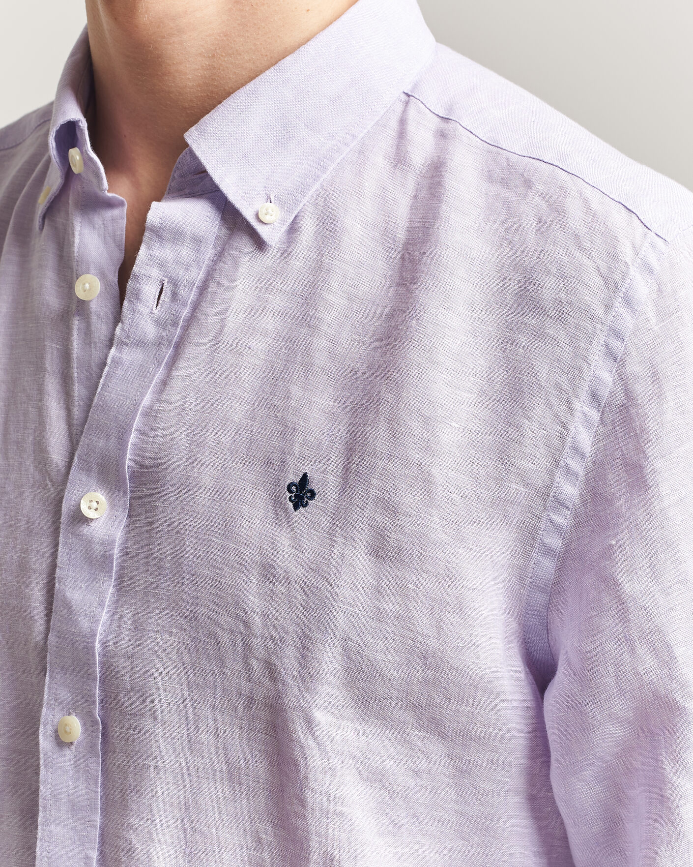 Homme | Chemises | Morris | Douglas Button Down Linen Shirt Purple