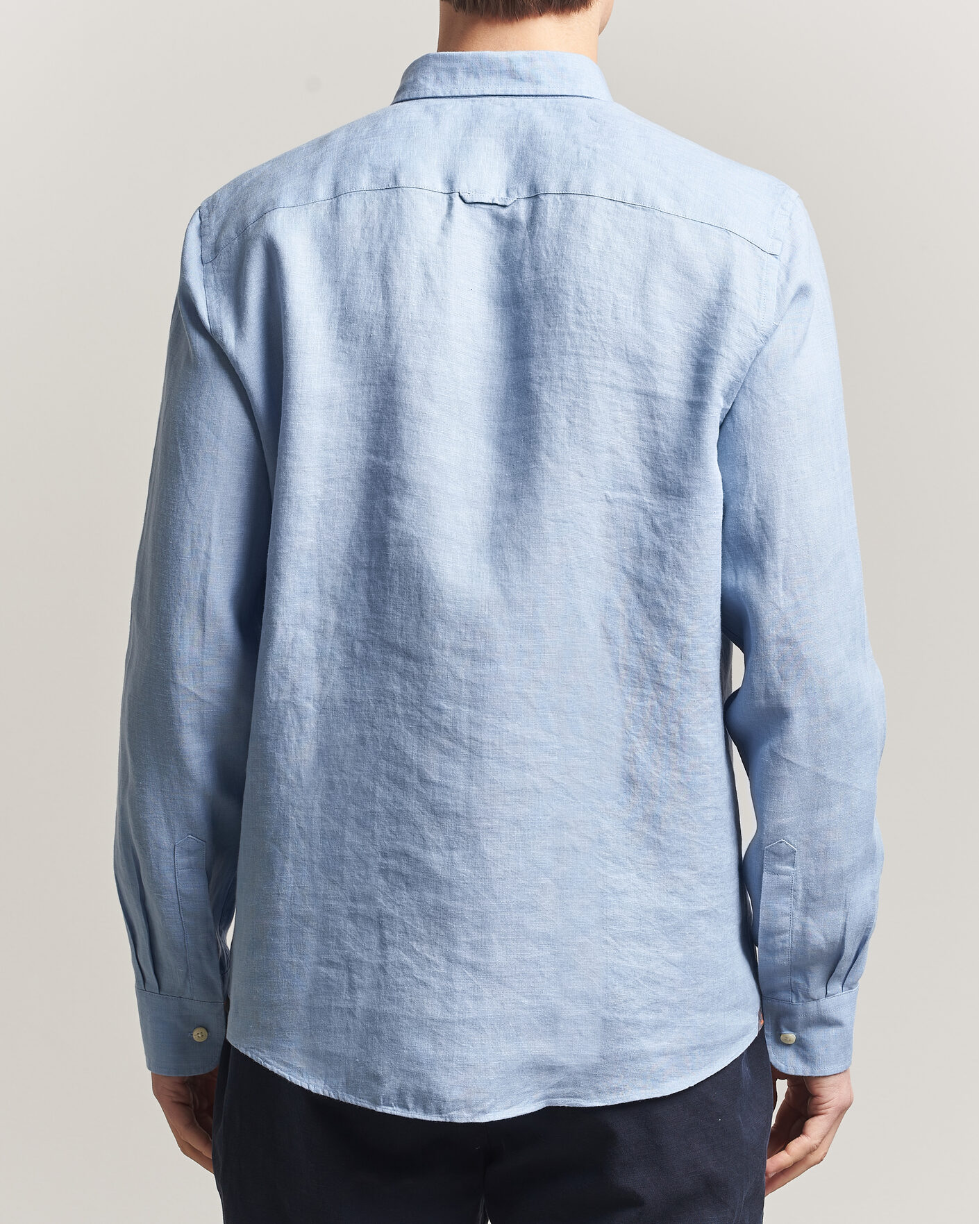 Homme | Chemises | Morris | Douglas Button Down Linen Shirt Light Blue