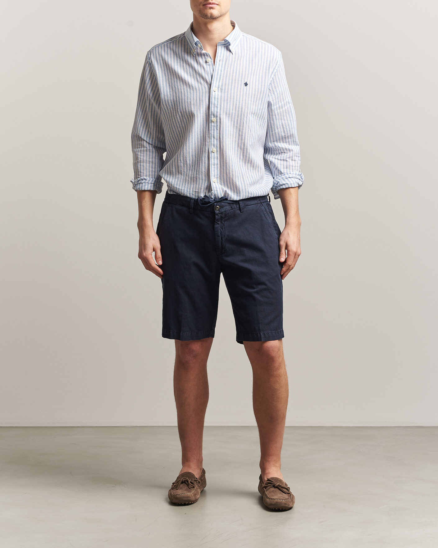 Homme | Chemises | Morris | Douglas Striped Linen Shirt Blue/White