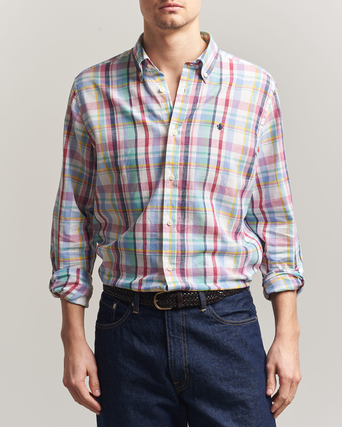 Homme | Chemises | Morris | Preppy Check Linen Shirt Multi