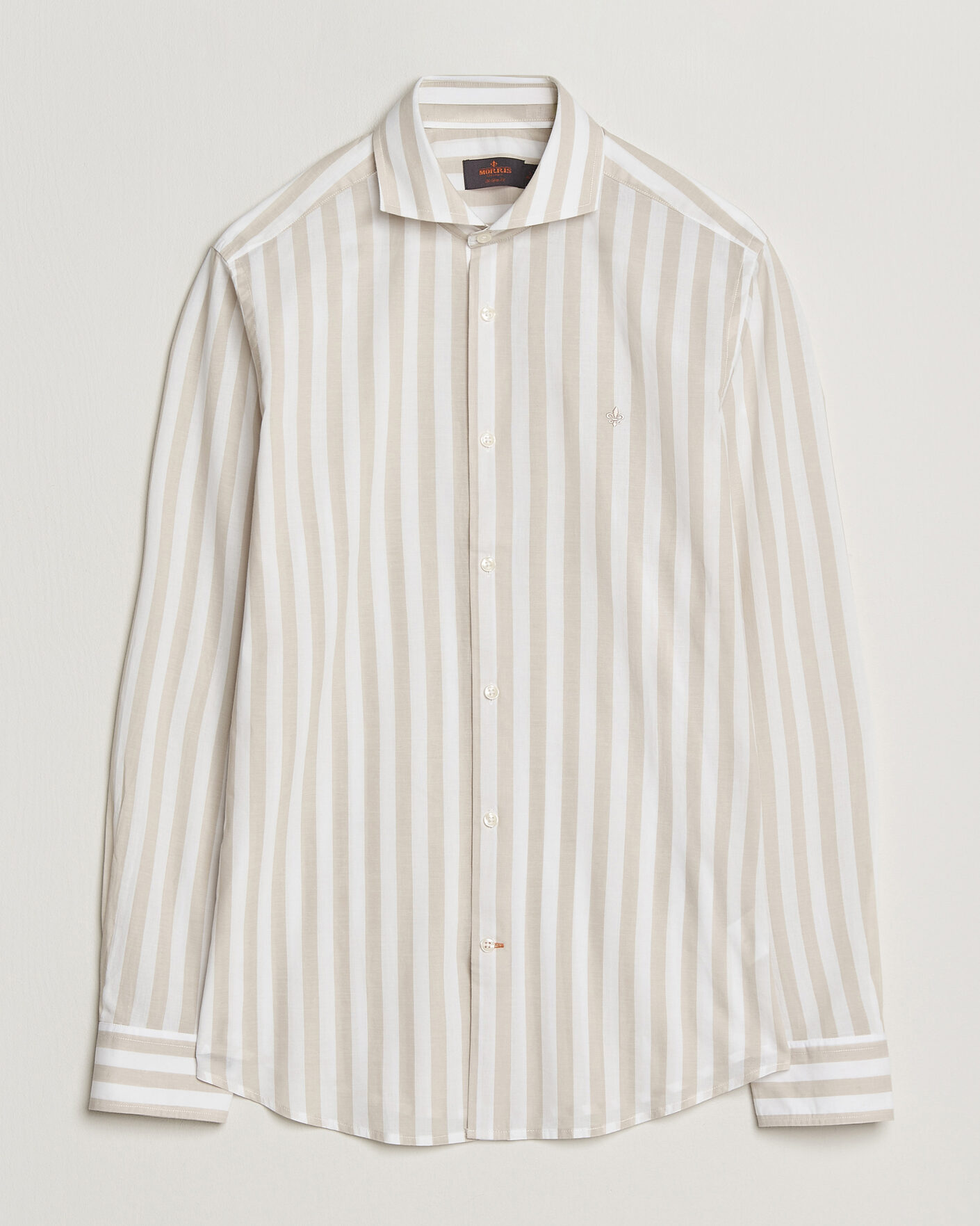 Homme | Chemises | Morris | Summer Striped Lighweight Shirt Khaki/White