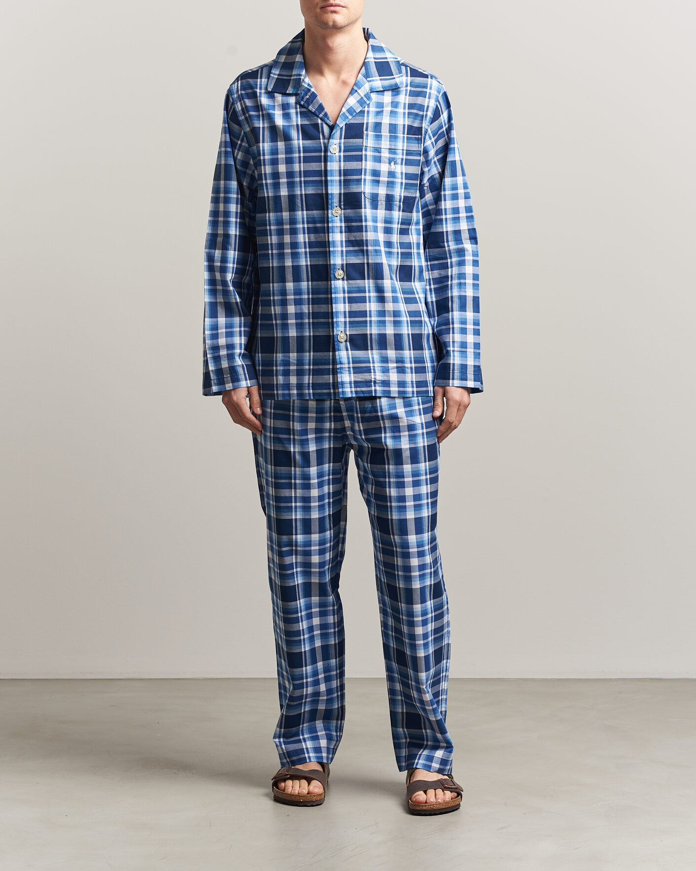 Homme | Peignoirs Et Pyjamas | Polo Ralph Lauren | Cotton Checked Pyjama Set Blue Multi