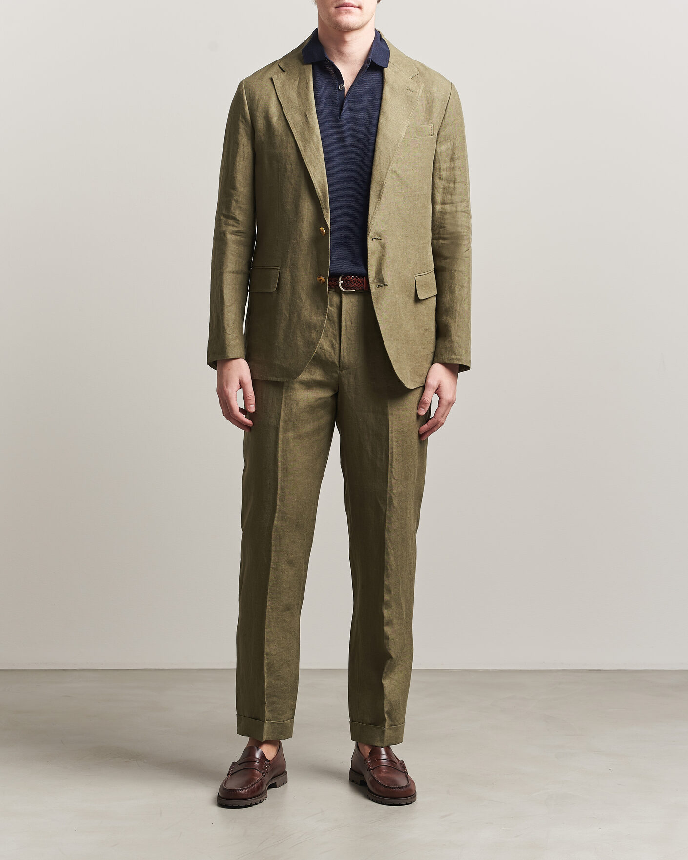 Homme | Pantalons | Polo Ralph Lauren | Linen Pleated Trousers Basic Olive