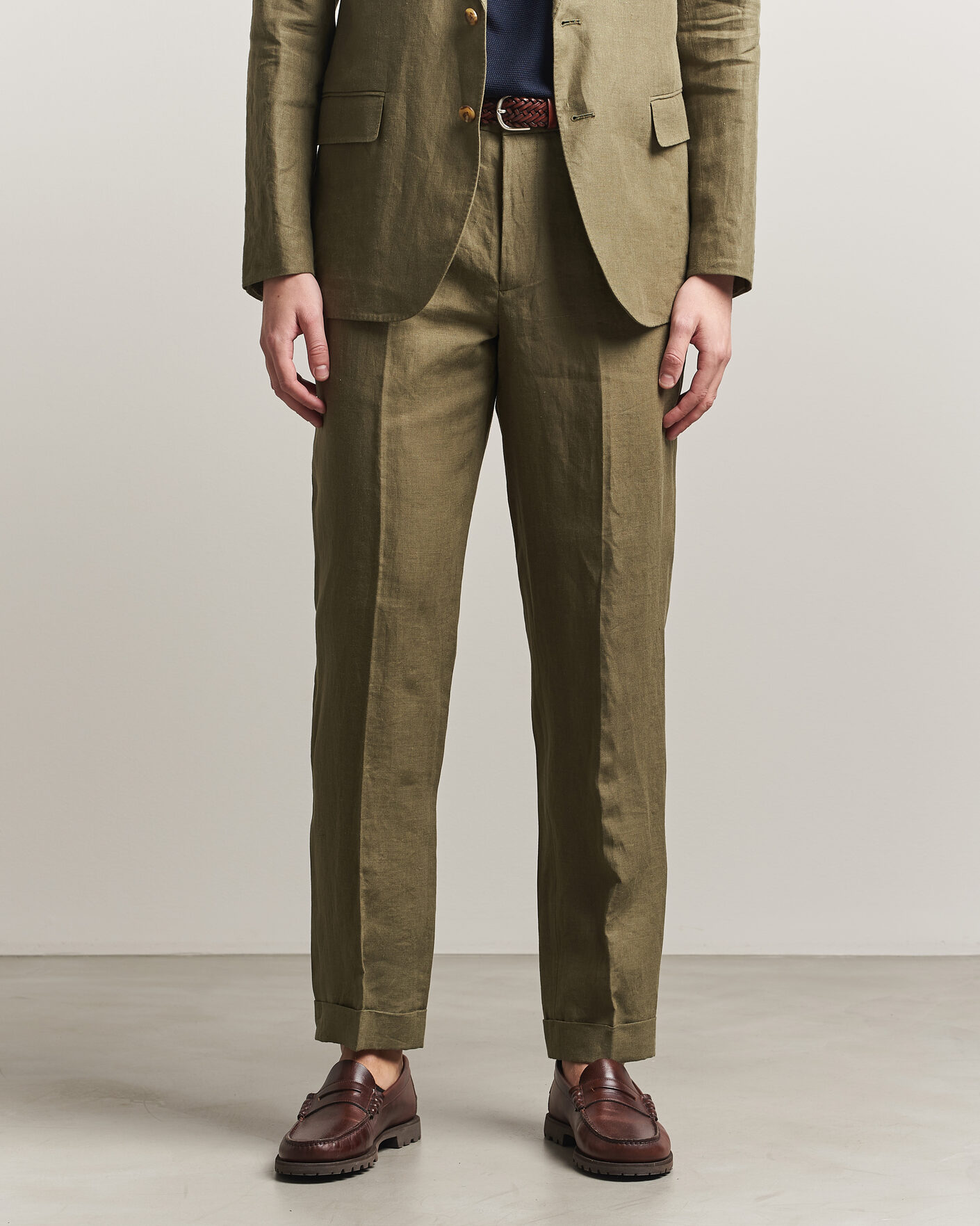 Homme | Pantalons | Polo Ralph Lauren | Linen Pleated Trousers Basic Olive