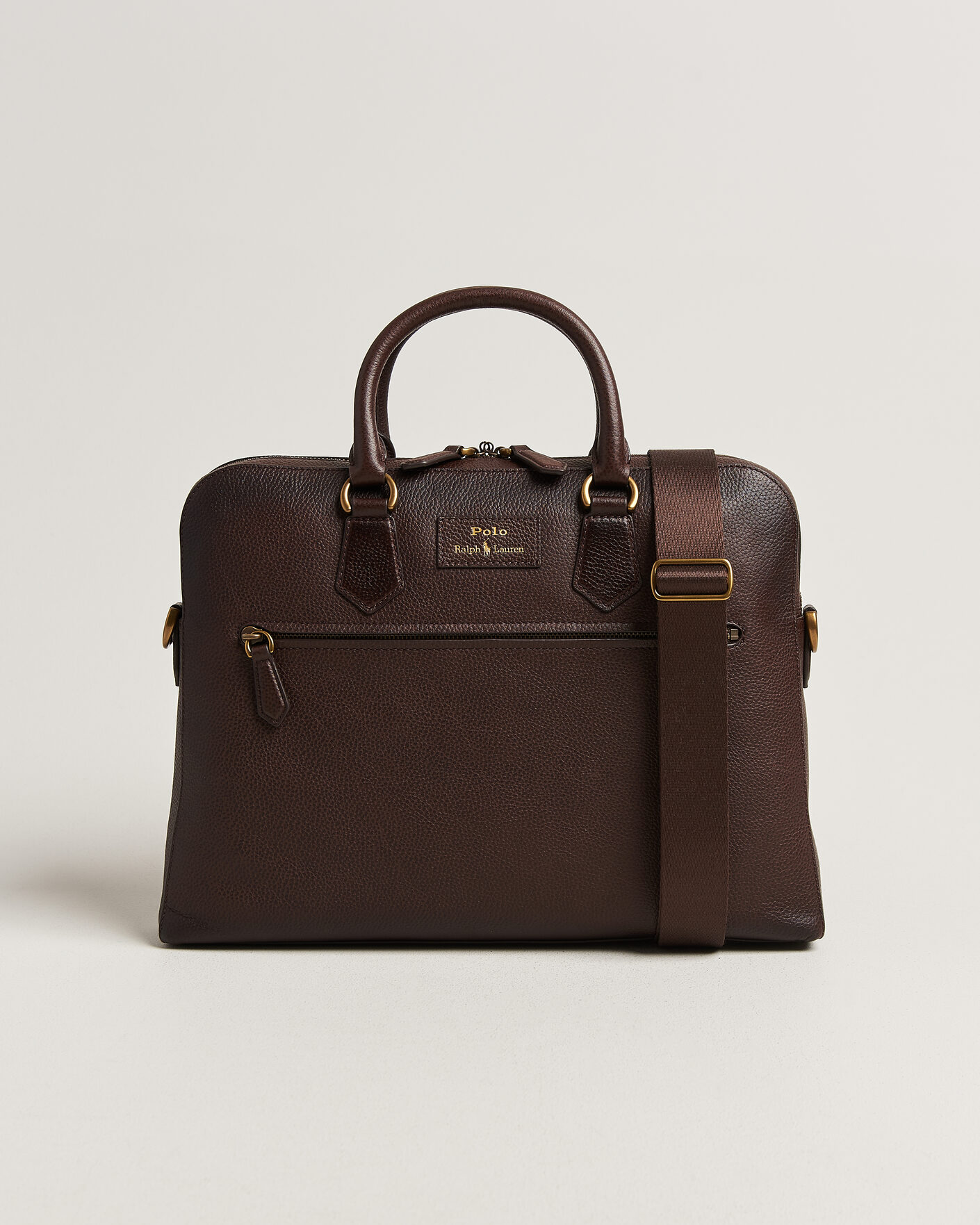 Homme | Sacs | Polo Ralph Lauren | Pebble Leather Briefcase Dark Brown