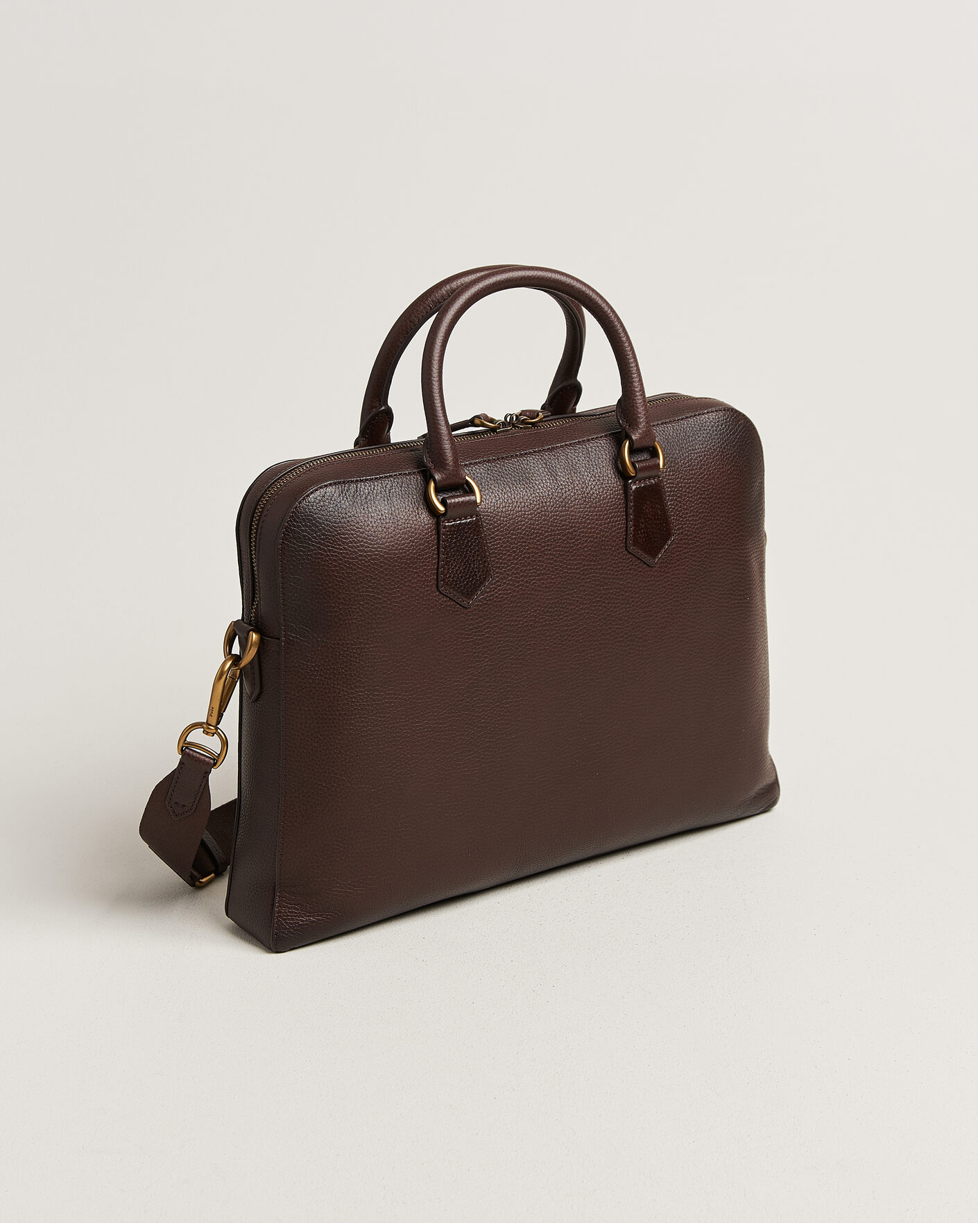 Homme | Sacs | Polo Ralph Lauren | Pebble Leather Briefcase Dark Brown