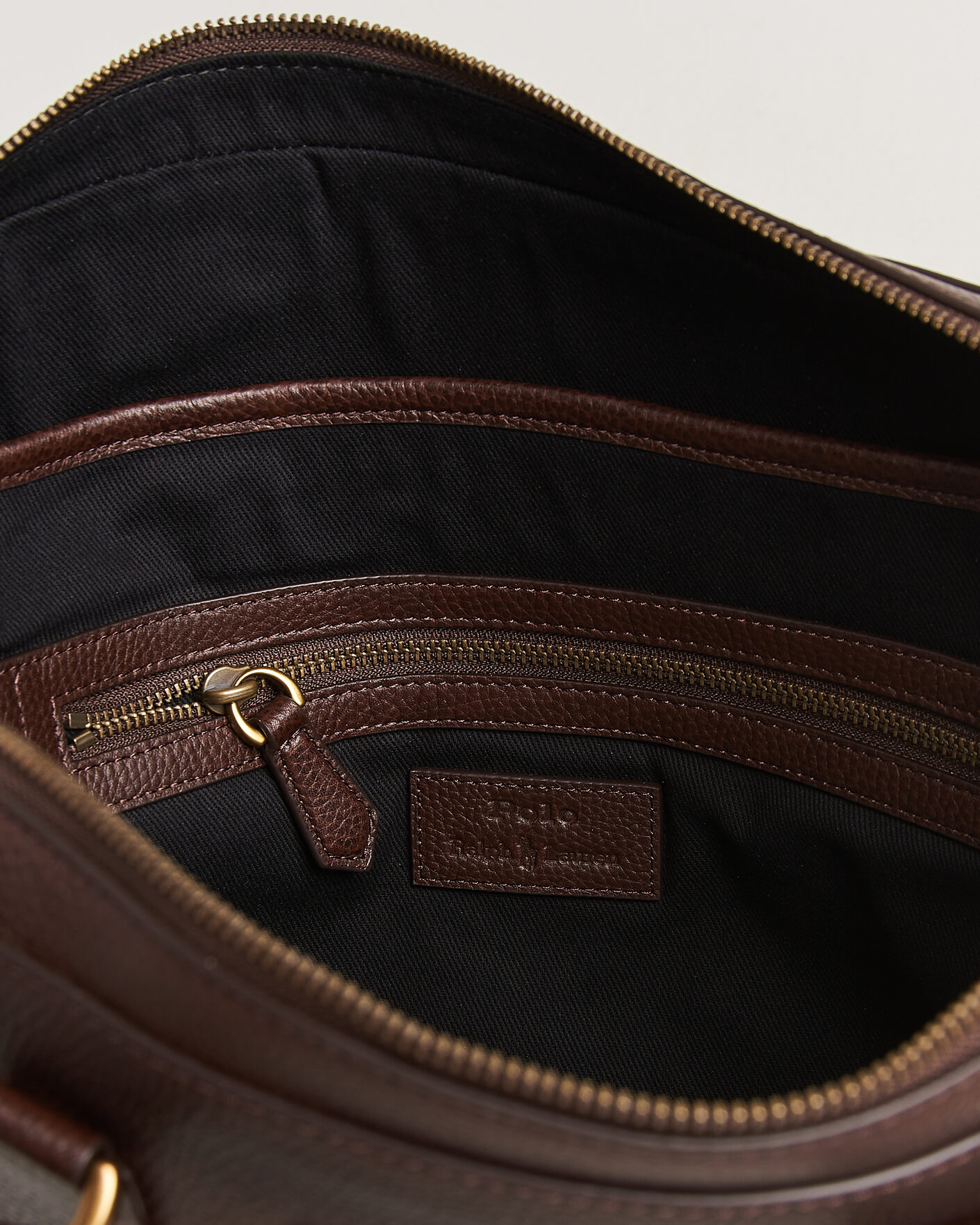 Homme | Sacs | Polo Ralph Lauren | Pebble Leather Briefcase Dark Brown