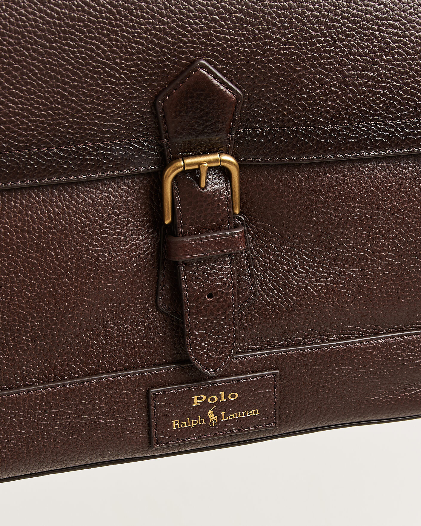 Homme | Sacs | Polo Ralph Lauren | Pebble Leather Messenger Bag Dark Brown