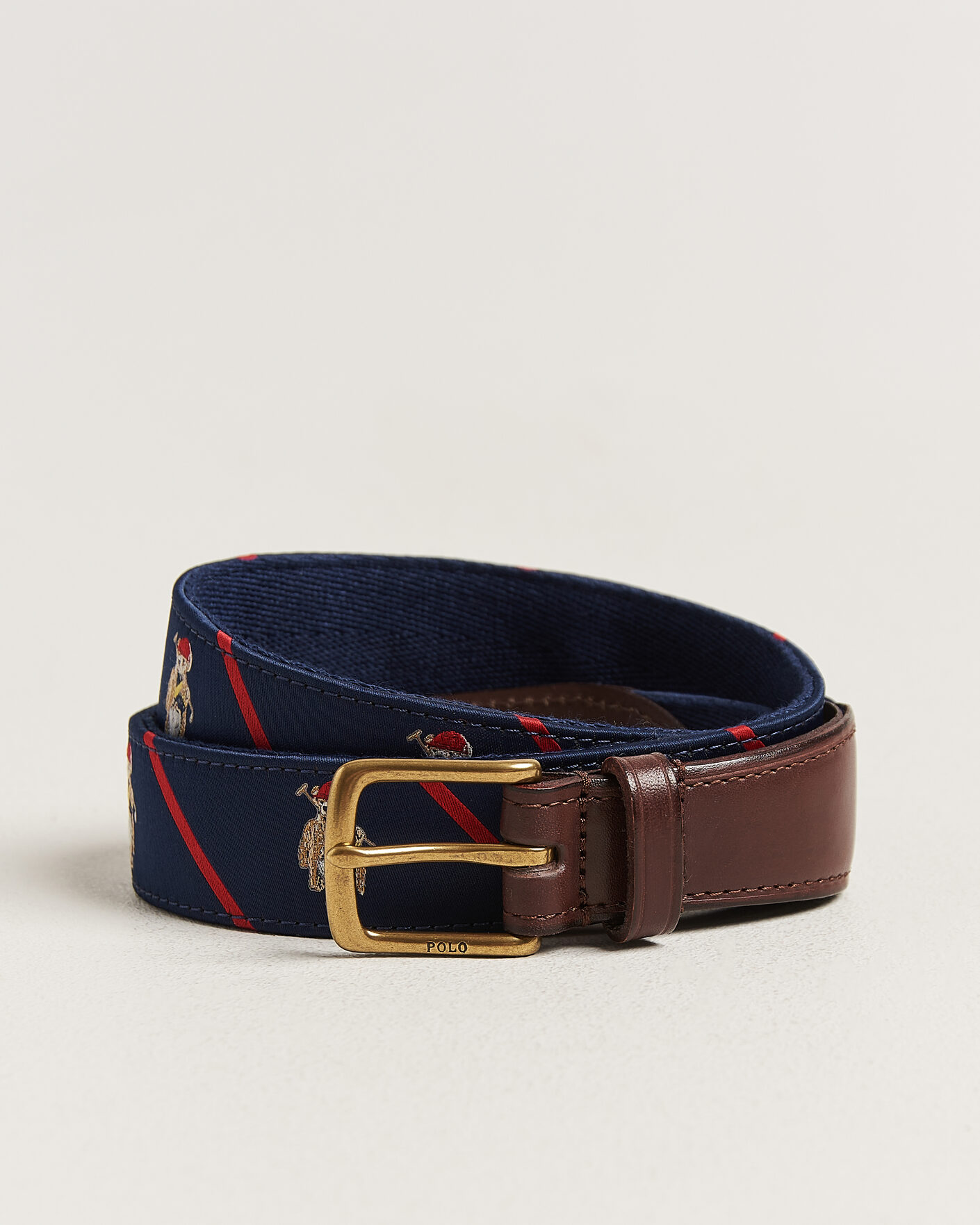 Homme | Ceintures | Polo Ralph Lauren | Leather Bear Belt Navy Multi