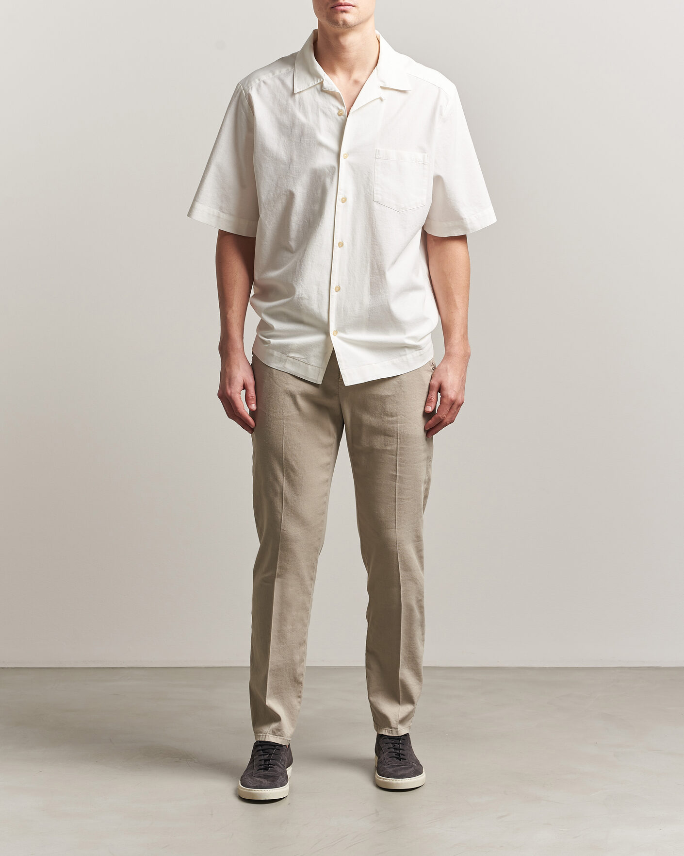 Homme | Pantalons | Dondup | Spiritisimo Linen Stretch Chinos Beige